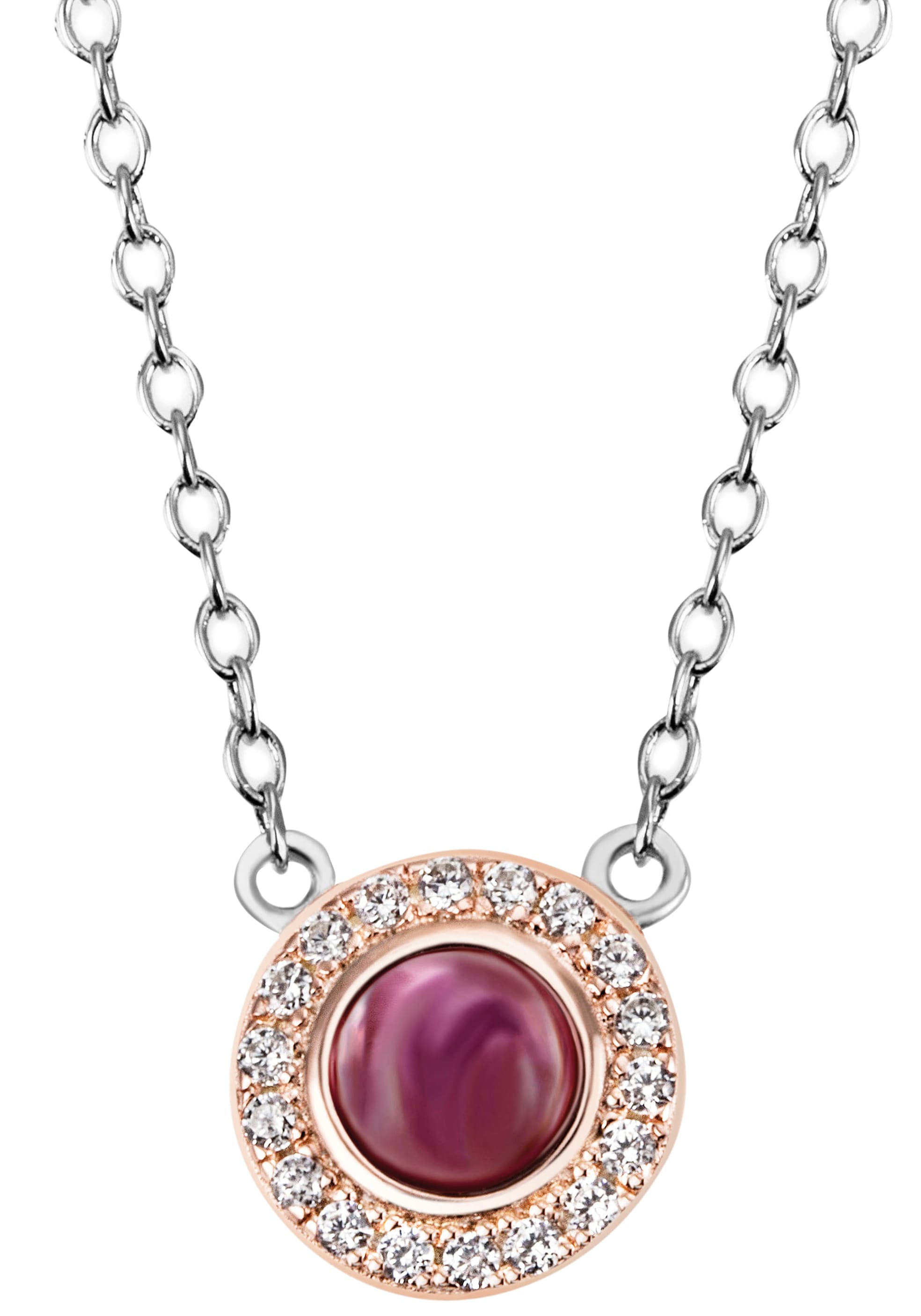 Firetti Kette mit Anhänger »Schmuck Geschenk, Rundankerkette, tlw.  vergoldet, bicolor«, mit Turmalin und Zirkonia im Online-Shop kaufen