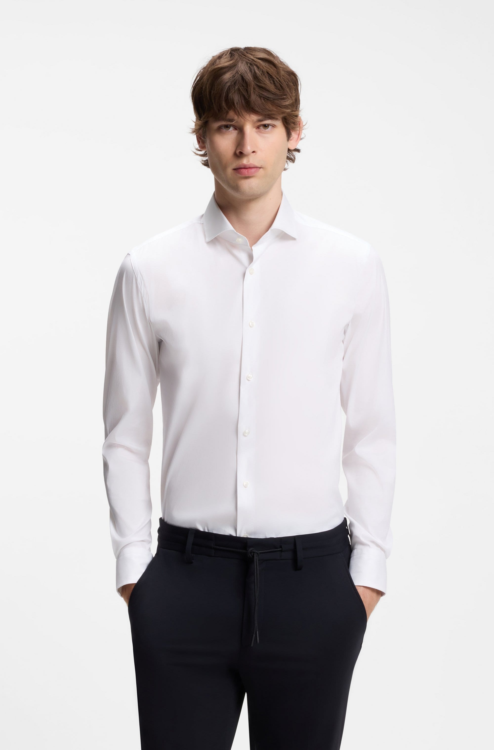 BOSS Businesshemd Slim-Fit, Stretch-Baumwollmix, bügelleicht