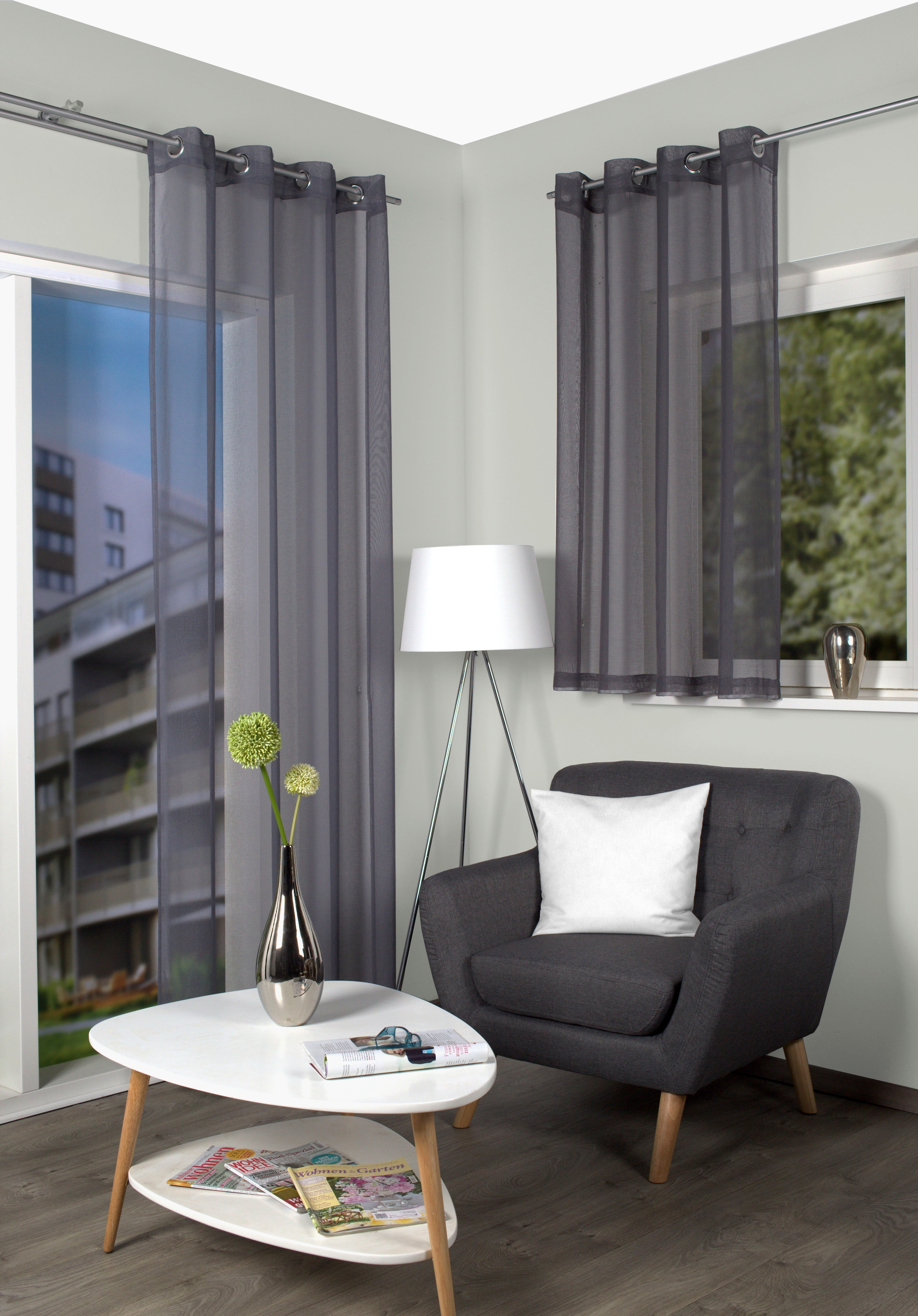 HOME WOHNIDEEN Gardine »DOLLY« Ösen 1 Stk. tlg. transparent günstig online kaufen