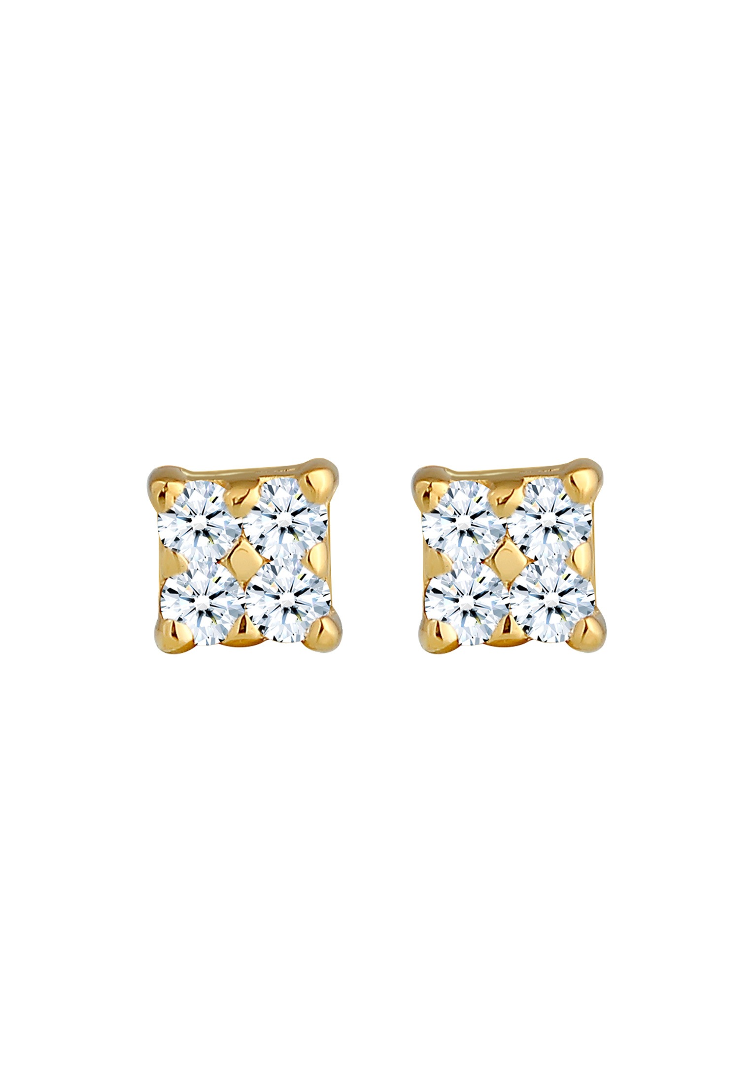 Elli DIAMONDS Paar Ohrstecker »Klassisch Elegant Diamant (0.12 ct.) 585 Gelbgold«