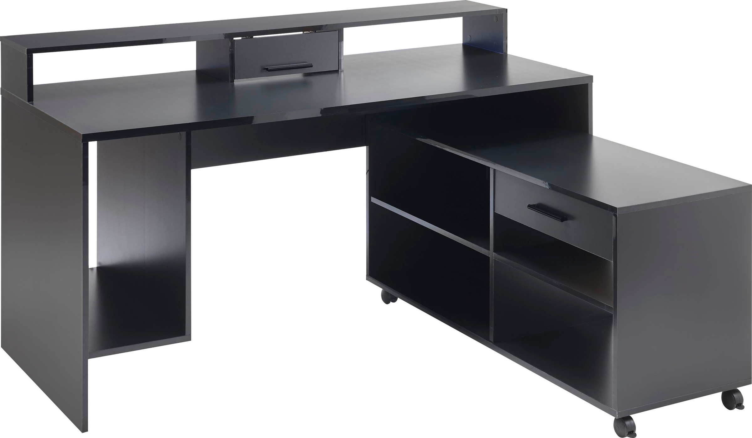 Rollcontainer inkl. OFFICE mit Computertisch Schwarz RGB-LED Farbwechsel, bestellen Gamingtisch »Highscore«, Raten BEGA auf
