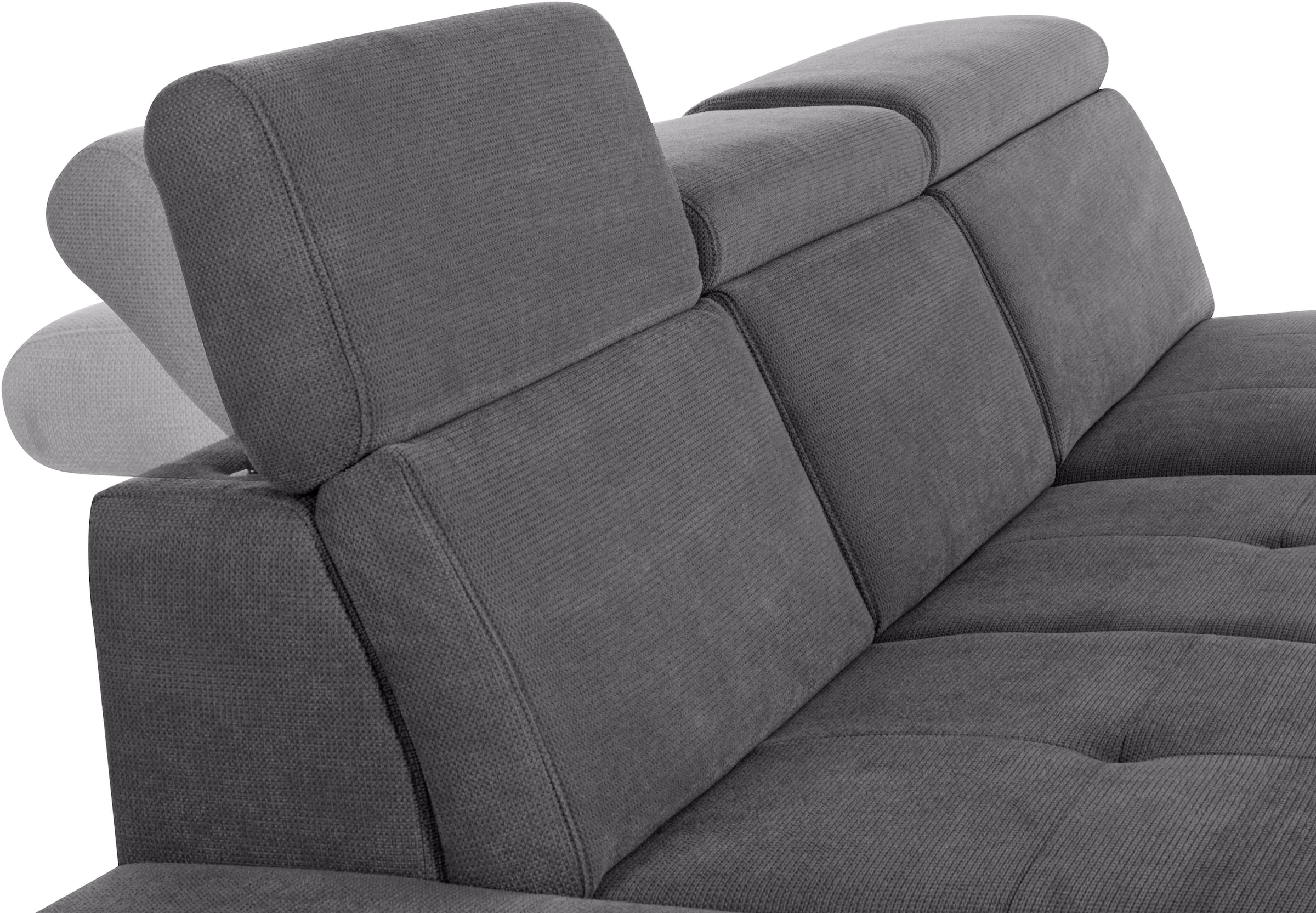 INOSIGN Ecksofa »Cardiz L-Form«, inkl.Kopfteilverstellung und Federkern wahlweise mit Bettfunktion