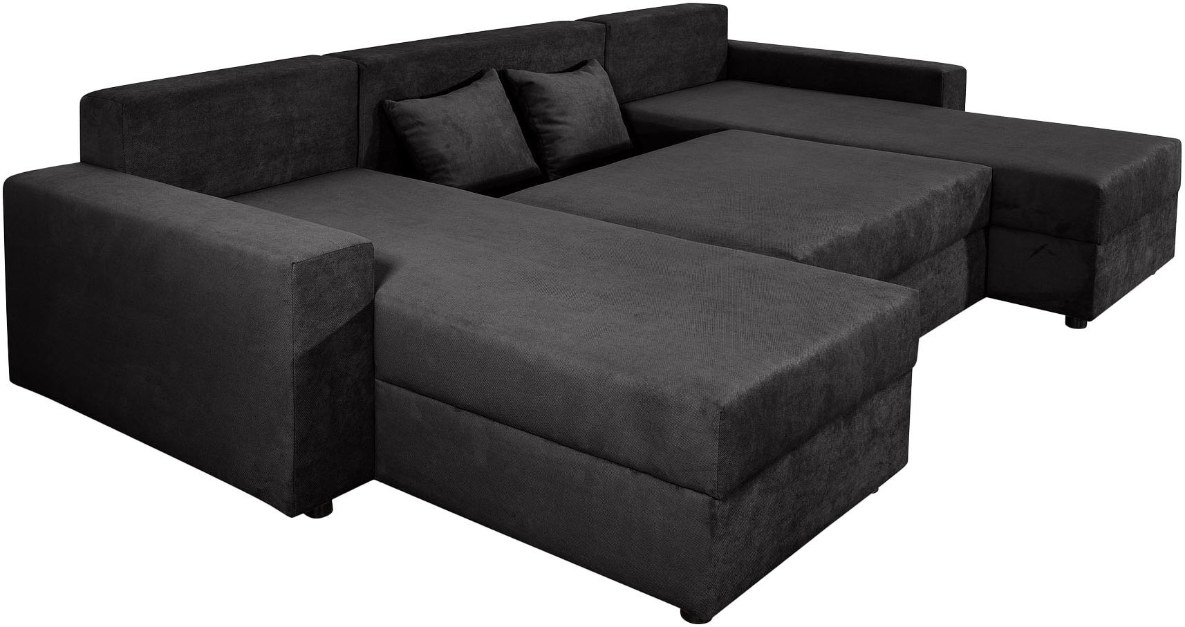 COLLECTION AB Wohnlandschaft »Pico U-Form, Breite 252, mit Schlaffunktion, Bettkasten & Zierkissen«, Liegefläche 117x220 cm