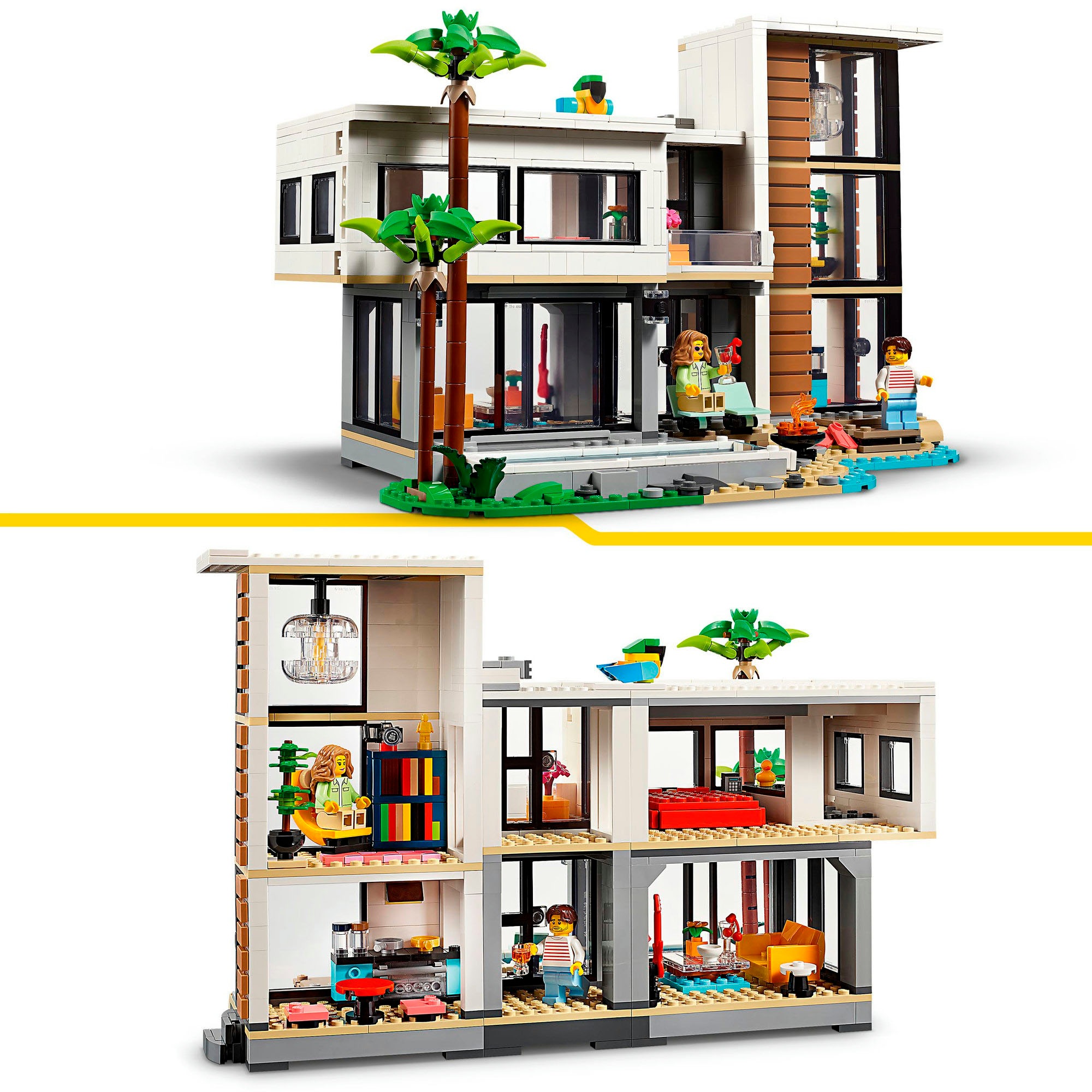 LEGO® Konstruktionsspielsteine »Modernes Haus (31153), LEGO Creator 3in1«, (939 St.), Made in Europe