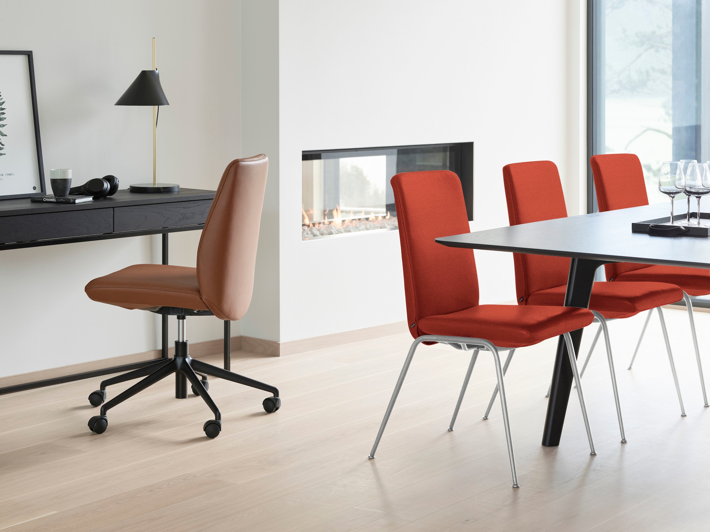 Stressless® Polsterstuhl »Laurel«, ROHLEDER Stoff Q2 FARON, Low Back, Größe L, mit Beinen aus Stahl in Chrom matt