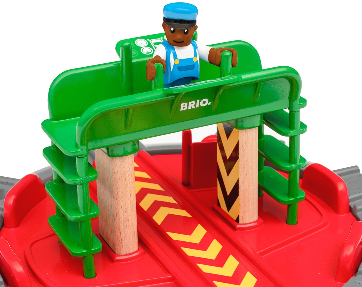 BRIO® Spielzeugeisenbahn-Brücke »BRIO® WORLD, Lok-Drehscheibe mit Kontrollbrücke«, FSC® - schützt Wald - weltweit