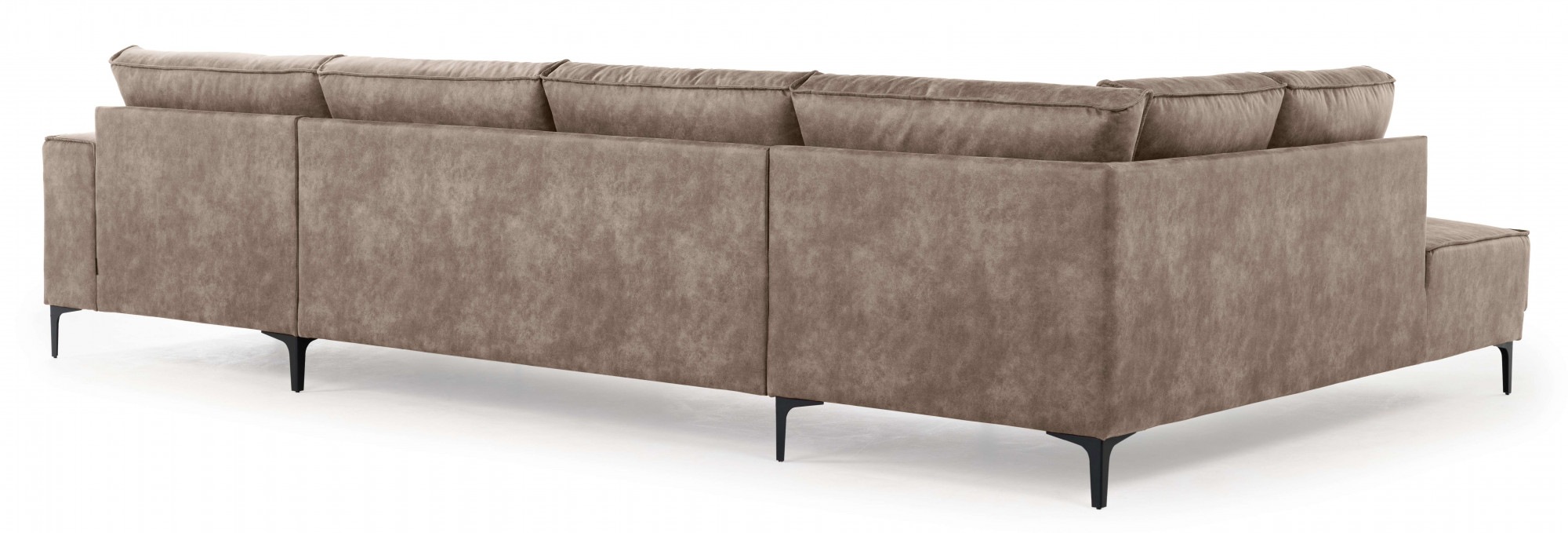 Places of Style Wohnlandschaft »XXL Sofa Oland, Struktur, Flachgewebe, Luxus-Microfaser, Boucle«, U-Form, 345 cm, Wellenunterfederung, Skandi-Design, Metallfüße