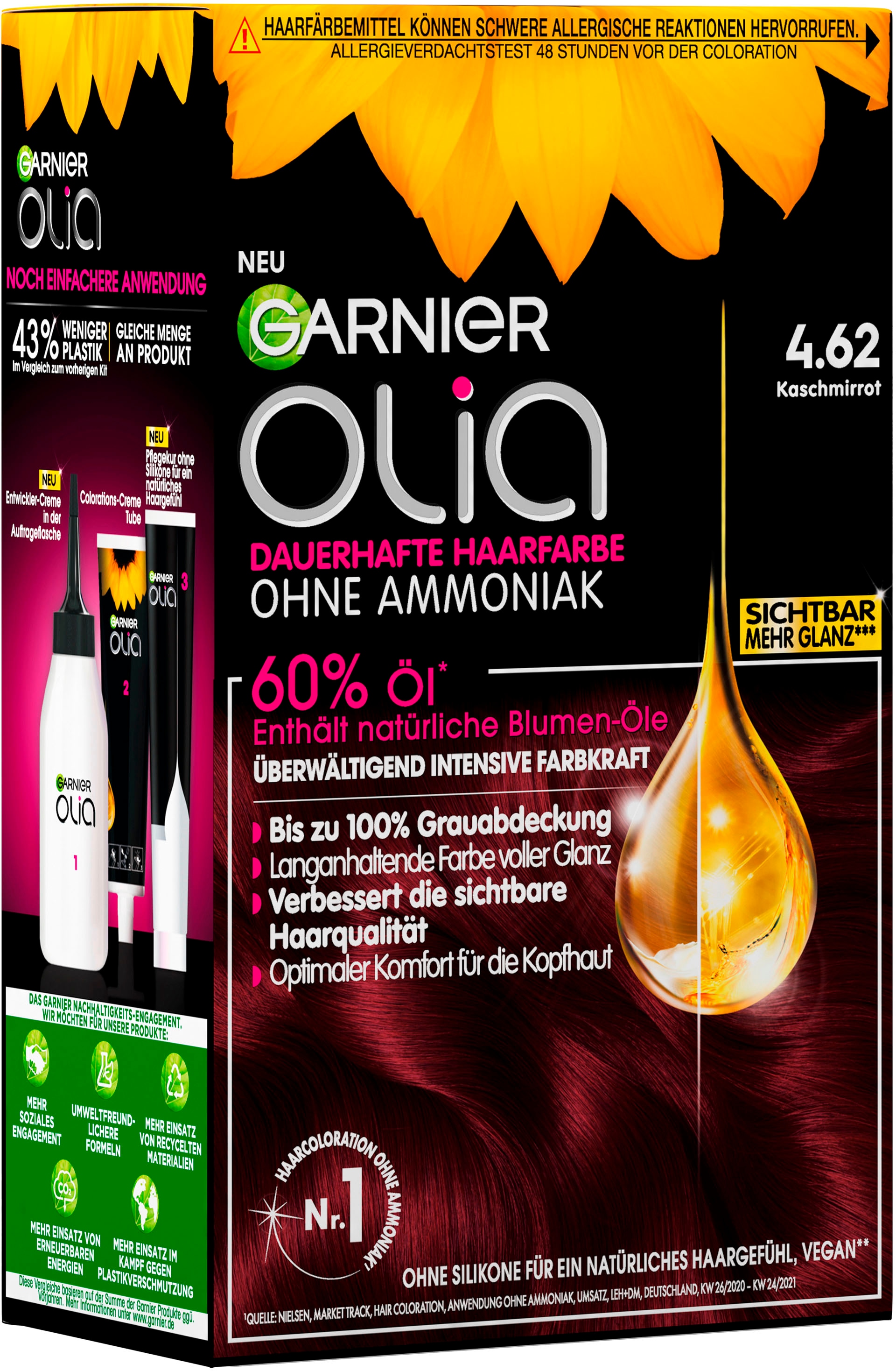 GARNIER Coloration »Garnier Olia dauerhafte 3 (Set, im Online-Shop Haarfarbe«, bestellen tlg.), Ölbasis