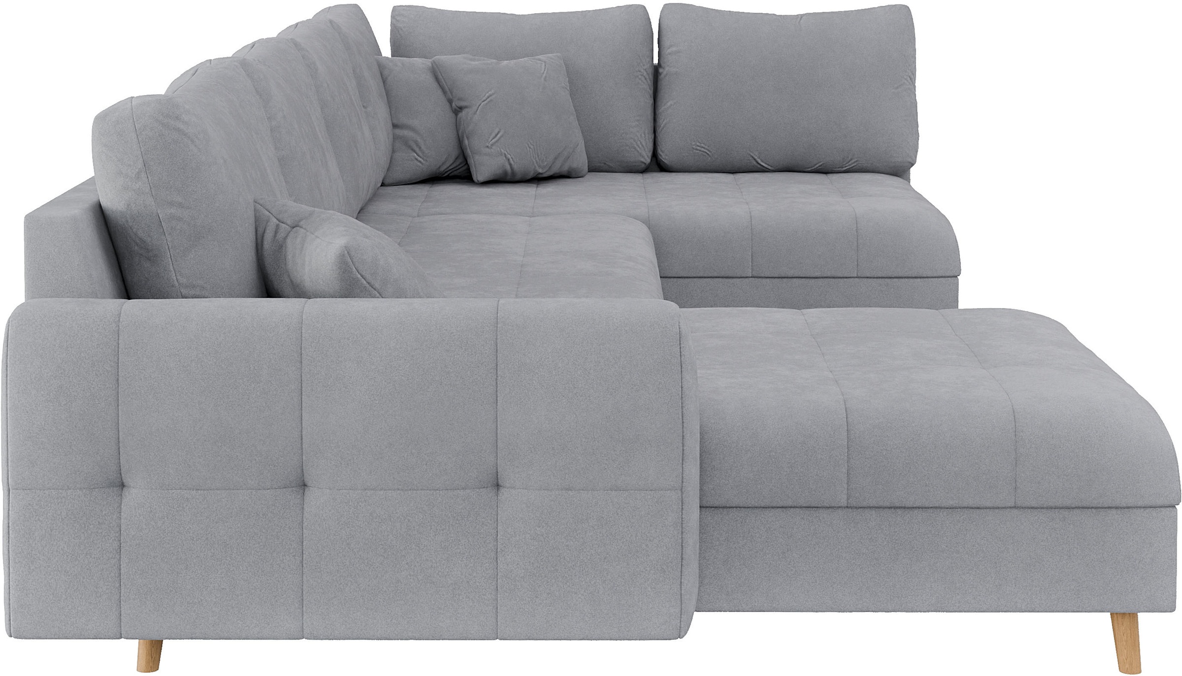 Home affaire Wohnlandschaft »CHARRE U-Form mit Ottomane, Maße B/T/H: 310/161/81 cm«, feine Steppung, lose Rücken- und Zierkissen, auch in Cord und Bouclé