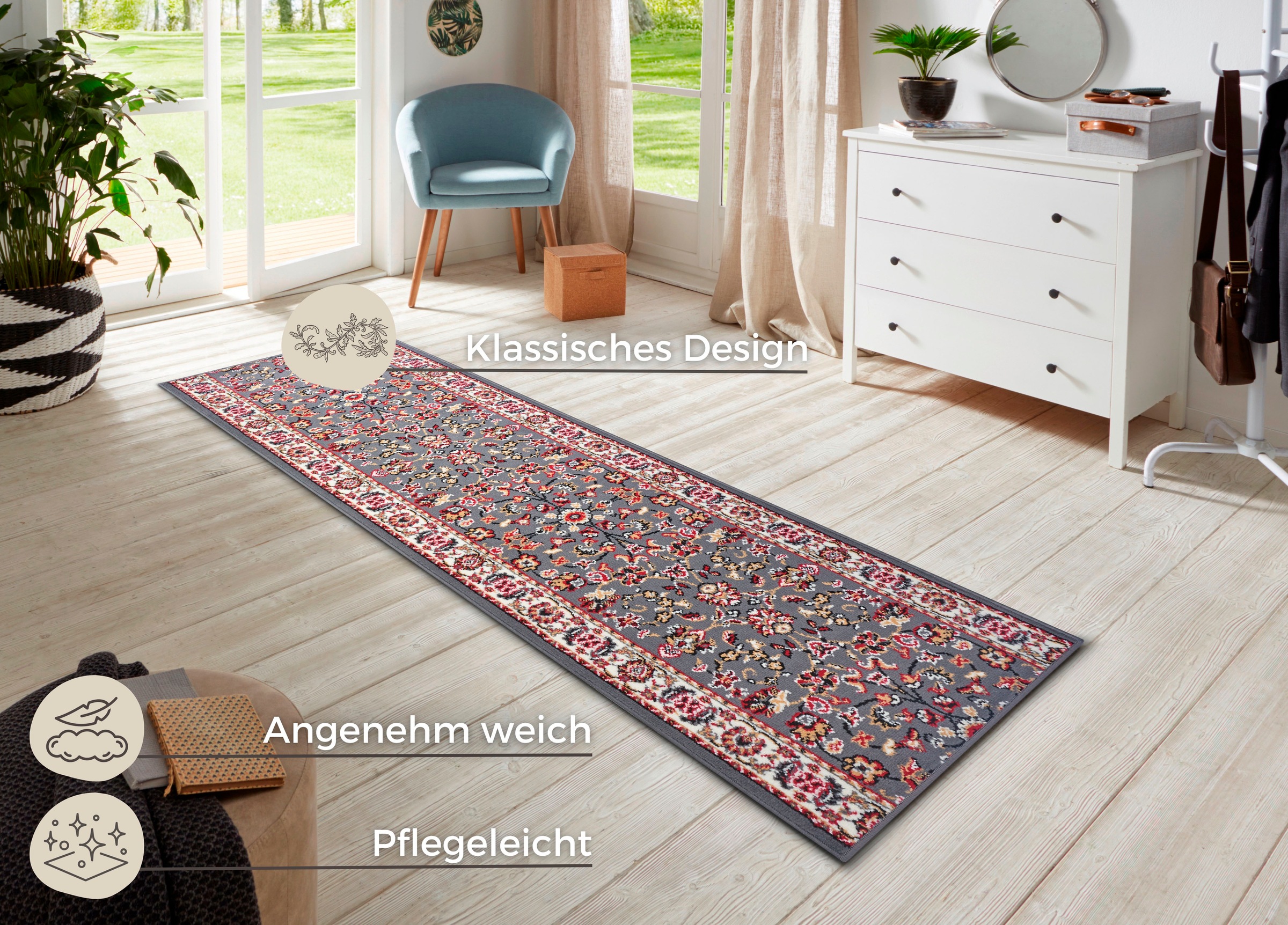 HANSE Home Läufer »Vintage«, rechteckig, 9 mm Höhe, Teppichläufer, Kurzflor günstig online kaufen