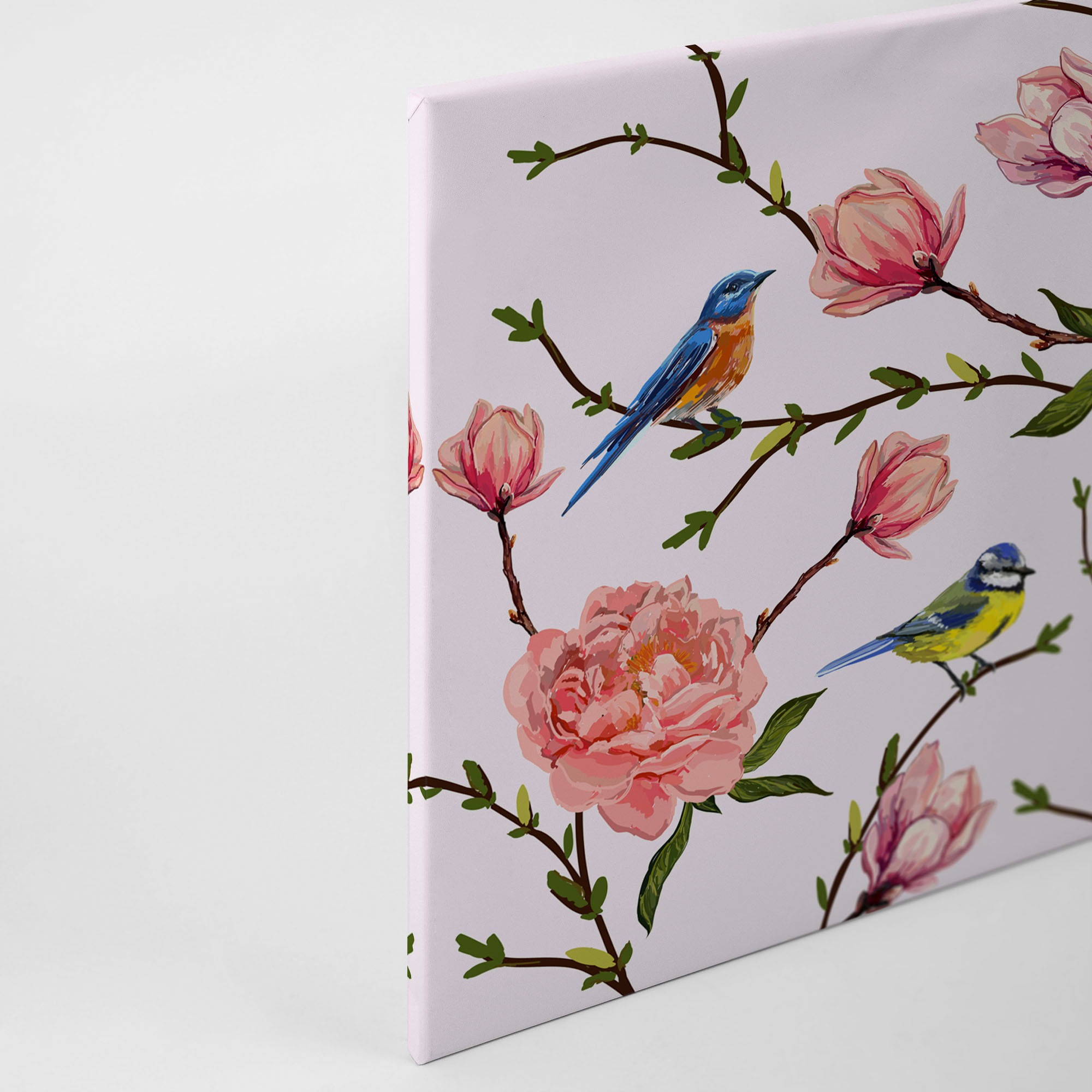 A.S. Création Leinwandbild »Little Birds«, Kunst-Blumen-Kinder, (1 St.), Landhaus Keilrahmen Blumen Rosen Blümchen Leinwand-Bild Wohnzimmer