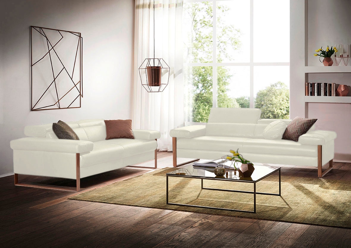 W.SCHILLIG 2,5-Sitzer »finn«, German Design Award 2016, Fußgestell Nussbaum natur, Breite 230 cm