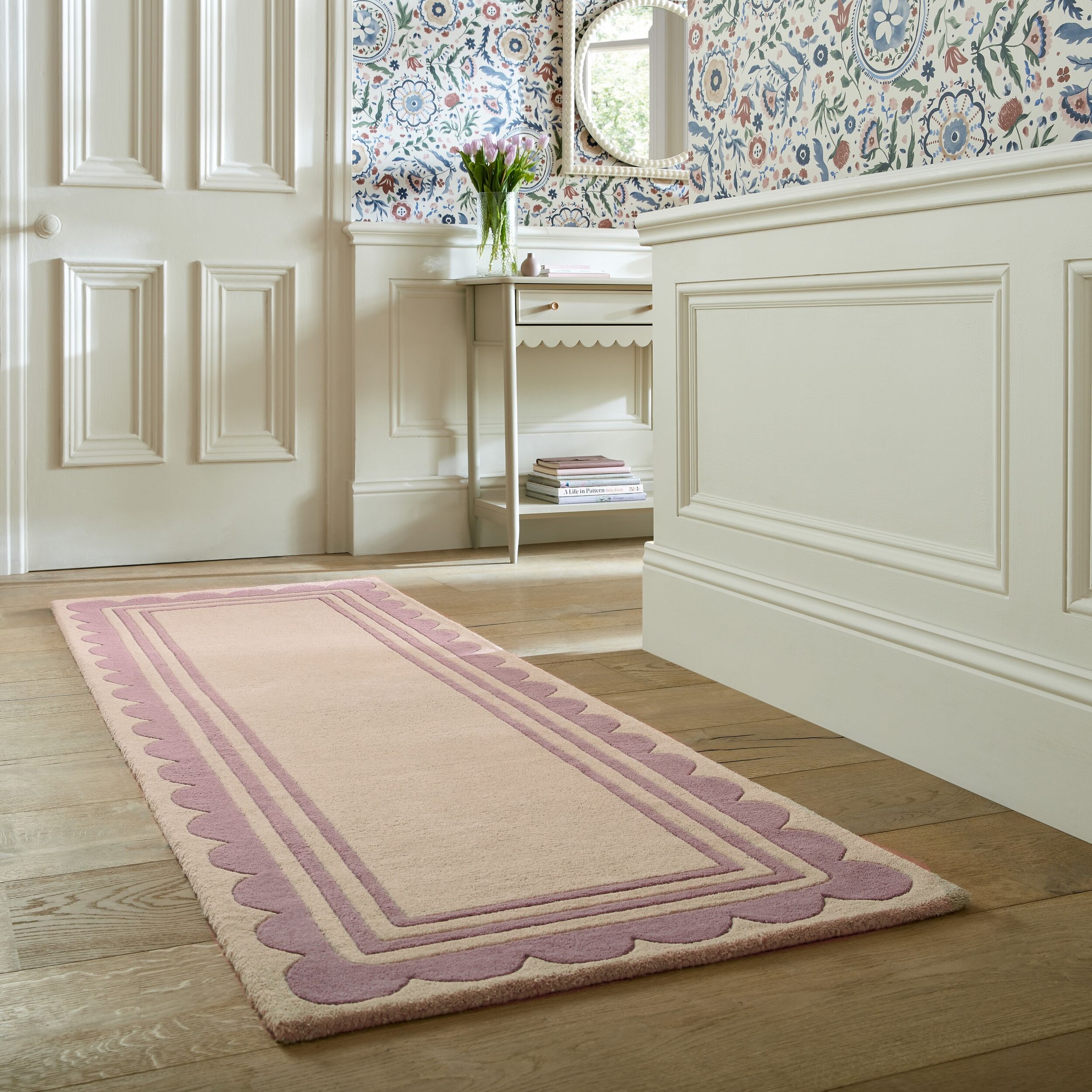 FLAIR RUGS Wollteppich »Lois mit Jakobsmuschelbordüre« rechteckig 7 mm Höhe günstig online kaufen