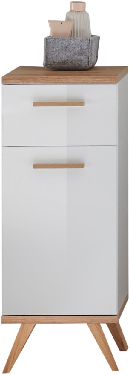 Saphir Badmöbel-Set »Quickset 4-teilig, Waschbeckenunterschrank mit LED-Spiegel«, (5 St.), Unterschrank, Hängeschrank, inkl. Türdämpfer, 3 Türen, 1 Schublade