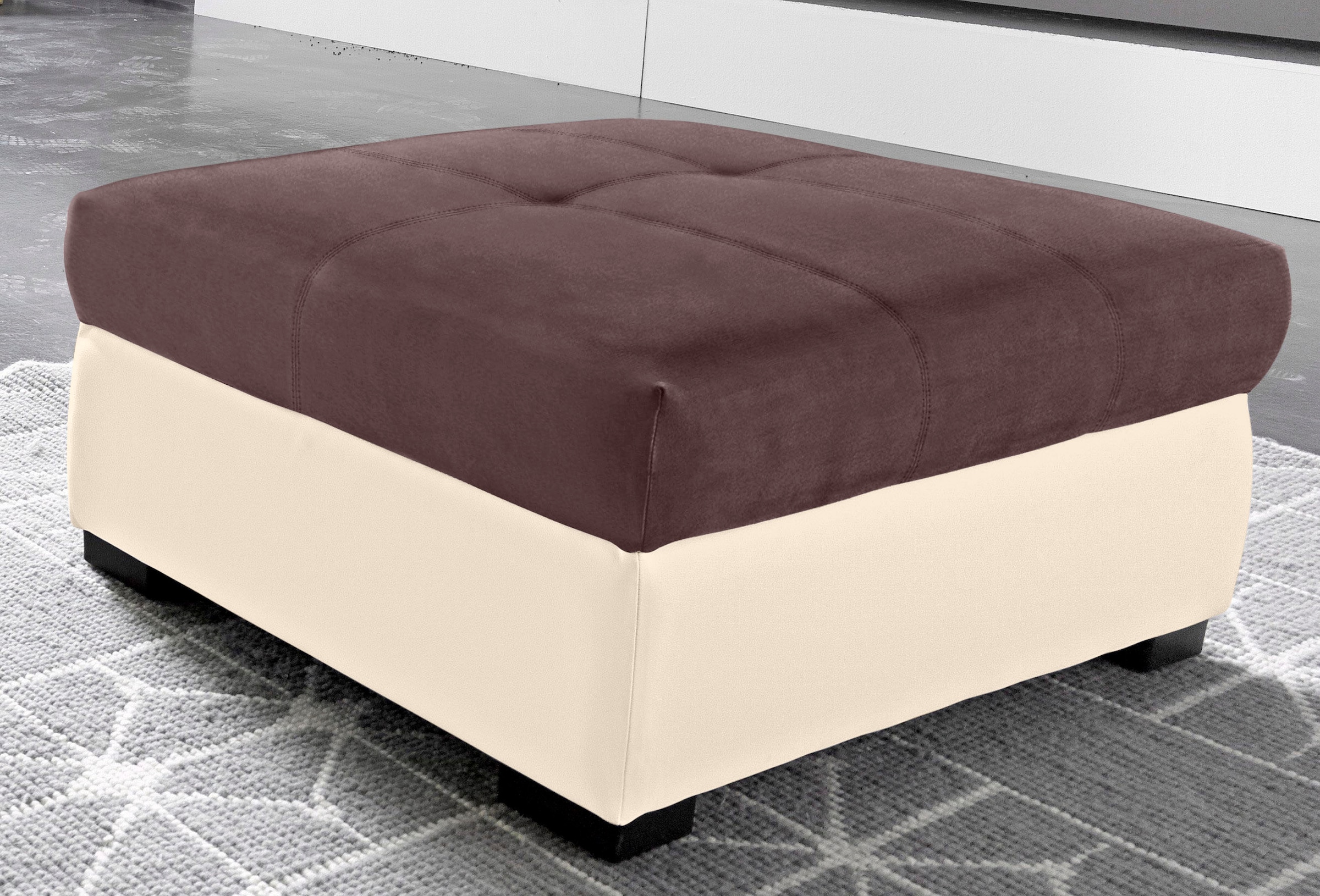 COTTA Polstergarnitur »Speedway L-Form«, (Set), Set bestehend aus: Ecksofa mit Kopfteilverstellung & Hocker