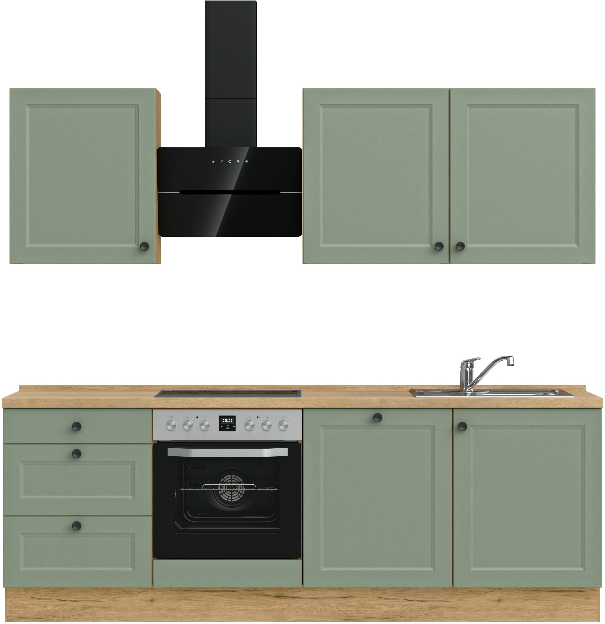 nobilia® Küchenzeile »"Cascada II"« vormontiert, Breite 240 cm, Ausrichtung günstig online kaufen