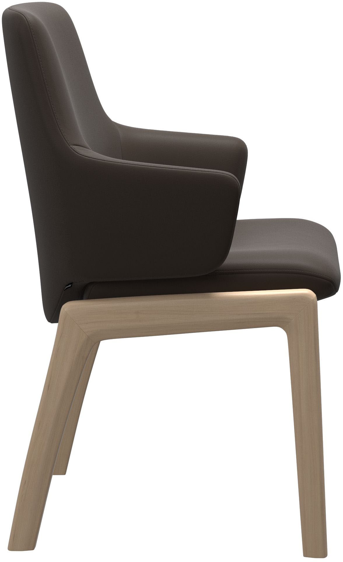 Stressless® Polsterstuhl »Laurel«, Leder BATICK, Low Back mit Armlehne, Größe L, mit abgerundeten Beinen in Schwarz