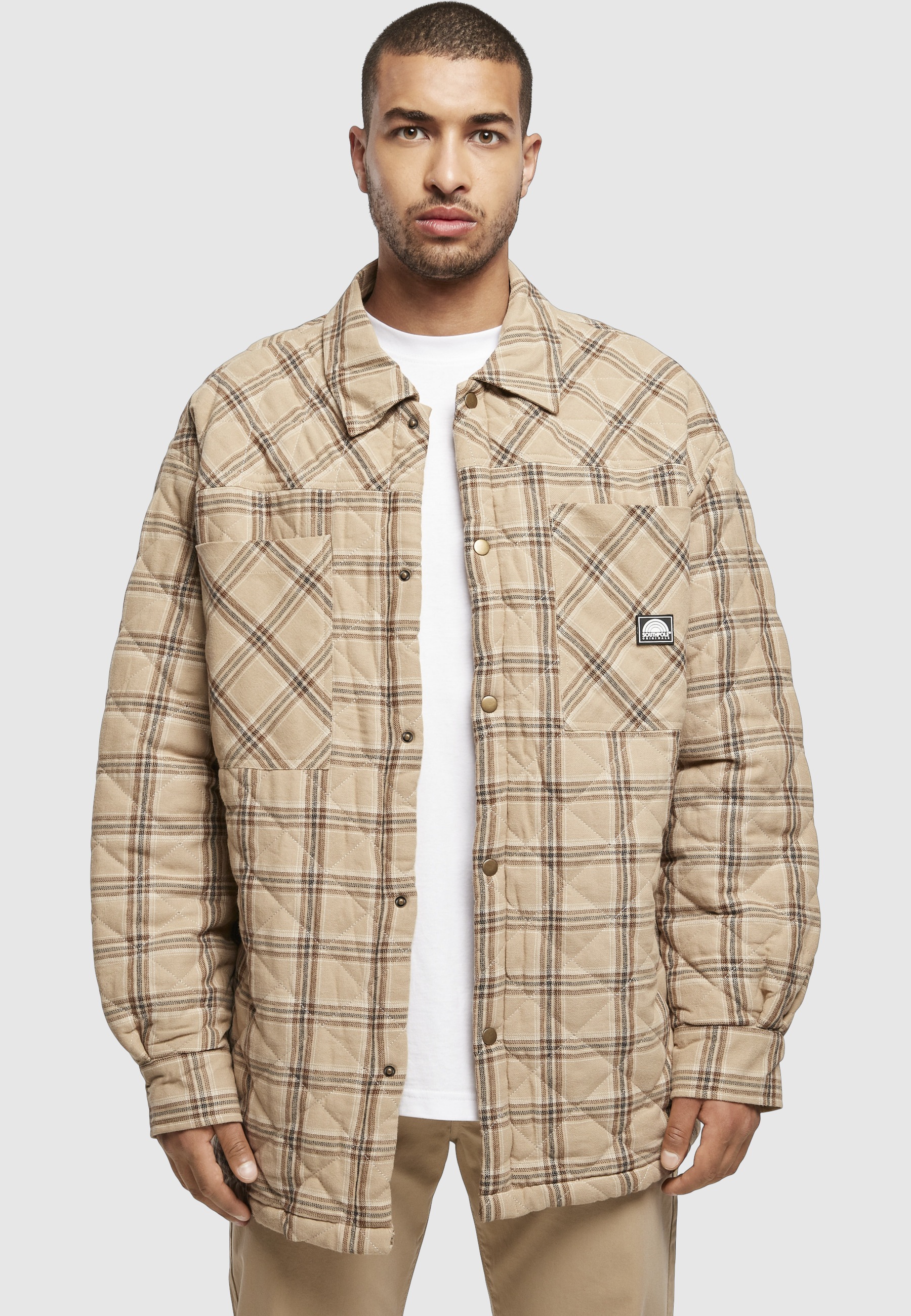 Southpole Langmantel »Southpole Herren Southpole Flannel Quitted Shirt Jacket«