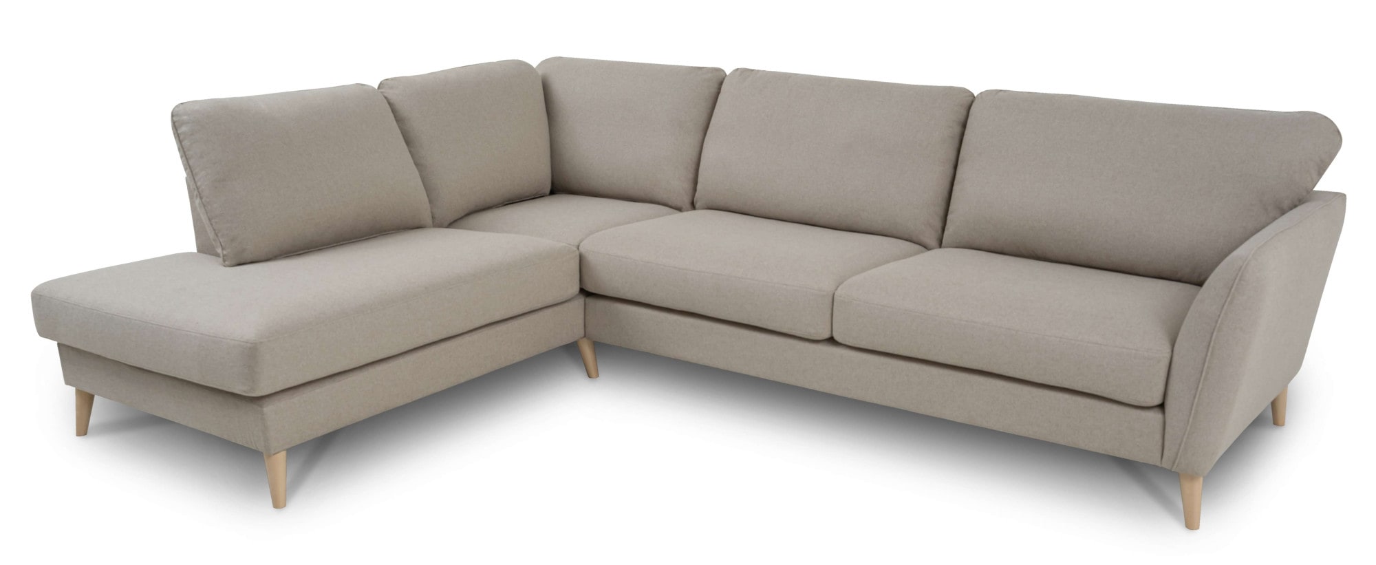 Home affaire Ecksofa »MARSEILLE 278/202 cm, L-Form, Ottom. rechts/links«, Massivholzbeine aus Eiche, in verschieden Bezügen und Farbvarianten