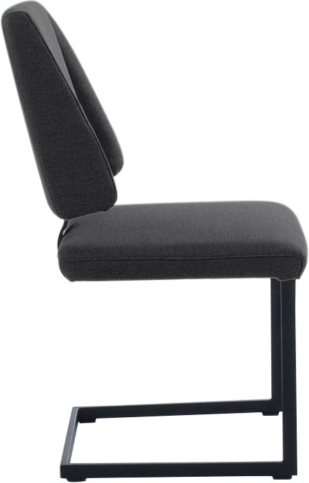 K+W Komfort & Wohnen Freischwinger »Longbeach«, 1 St., Flachgewebe Q2 2250, mit Gestell und Abstandshalter in Metall schwarz Struktur, Sitzkomfort