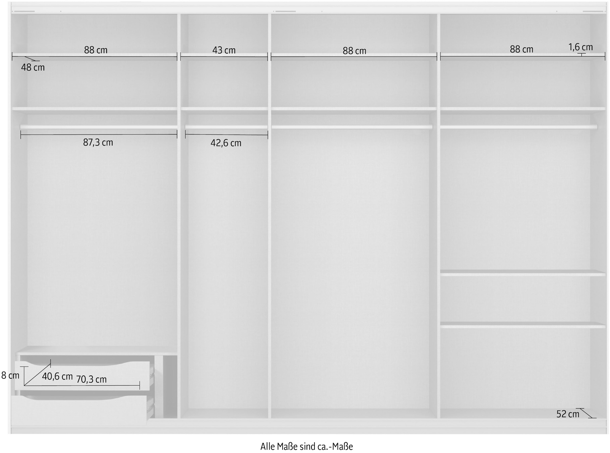 rauch Schwebetürenschrank »Kleiderschrank Schrank Garderobe ORACLE mit Spiegelfront«, inkl. Schubladen-Einsatz und extra Einlegeböden MADE IN GERMANY