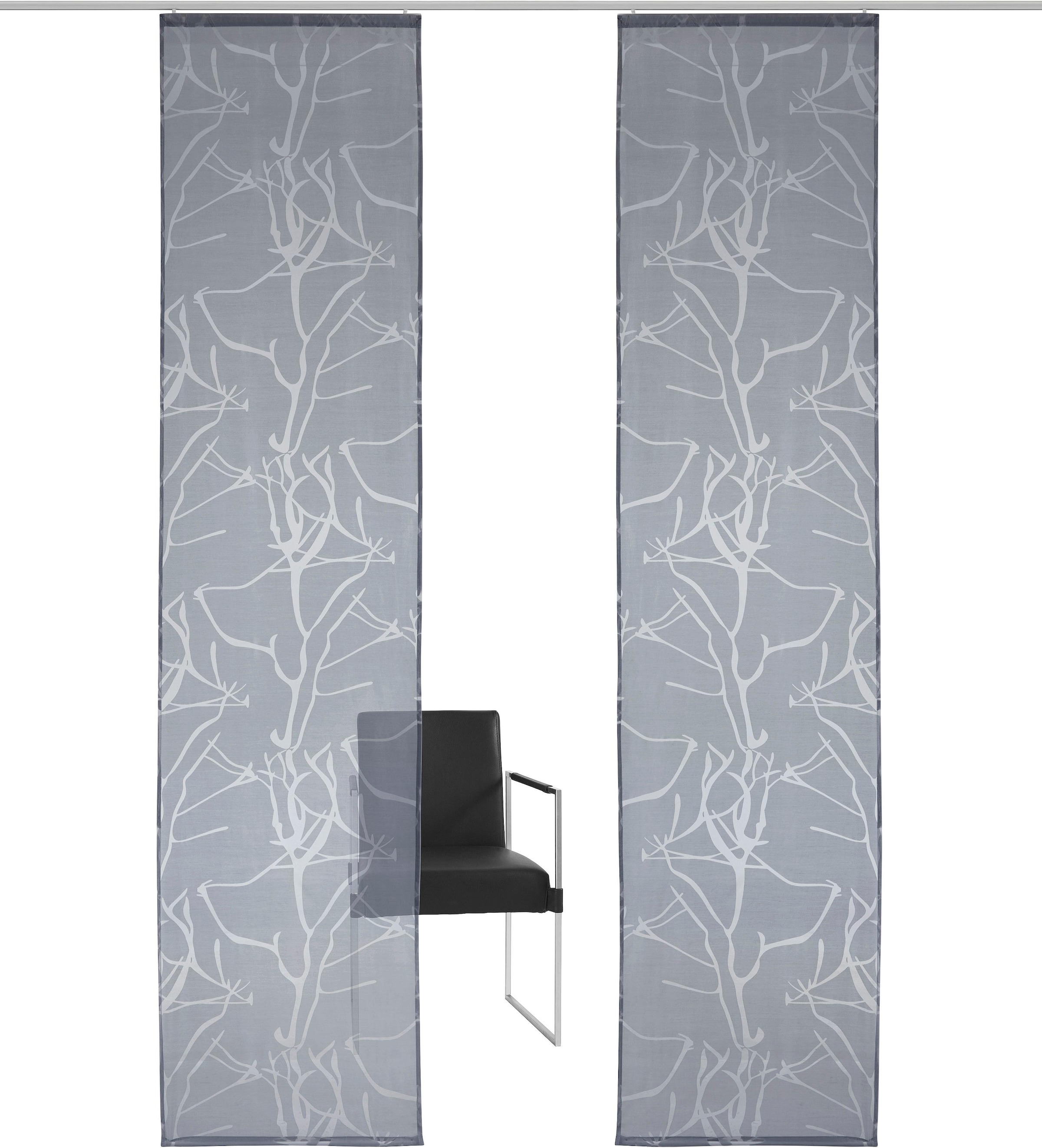 MY HOME Schiebegardine »Anna« Klettband 1 Stk. tlg. Inkl. Befestigungszubehör, Breite: 57 cm grau Obermaterial: 70% Viskose, 30% Polyester 295 cm