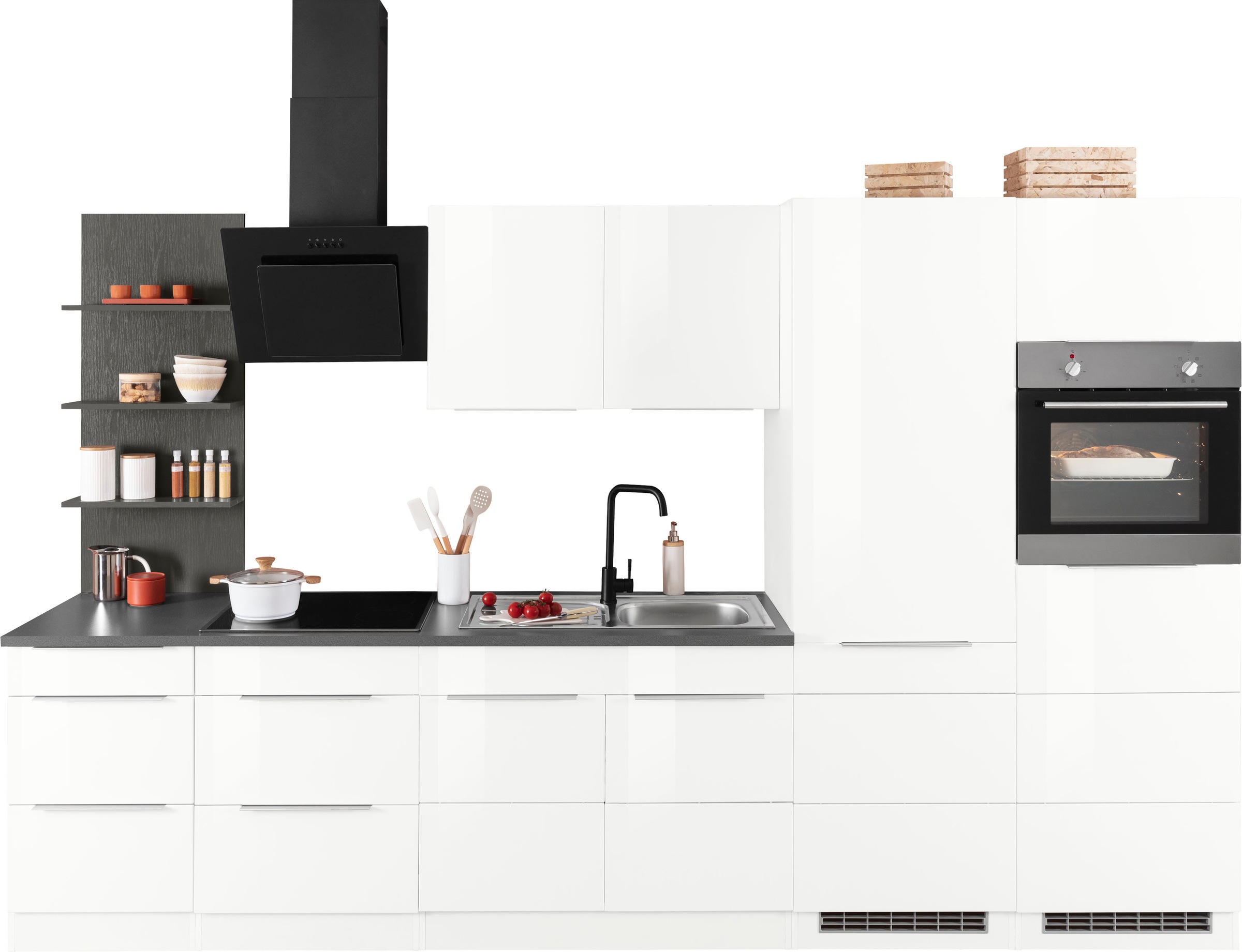HELD MÖBEL Küchenzeile »Brindisi«, mit E-Geräten, Breite 330 cm auf Raten  bestellen