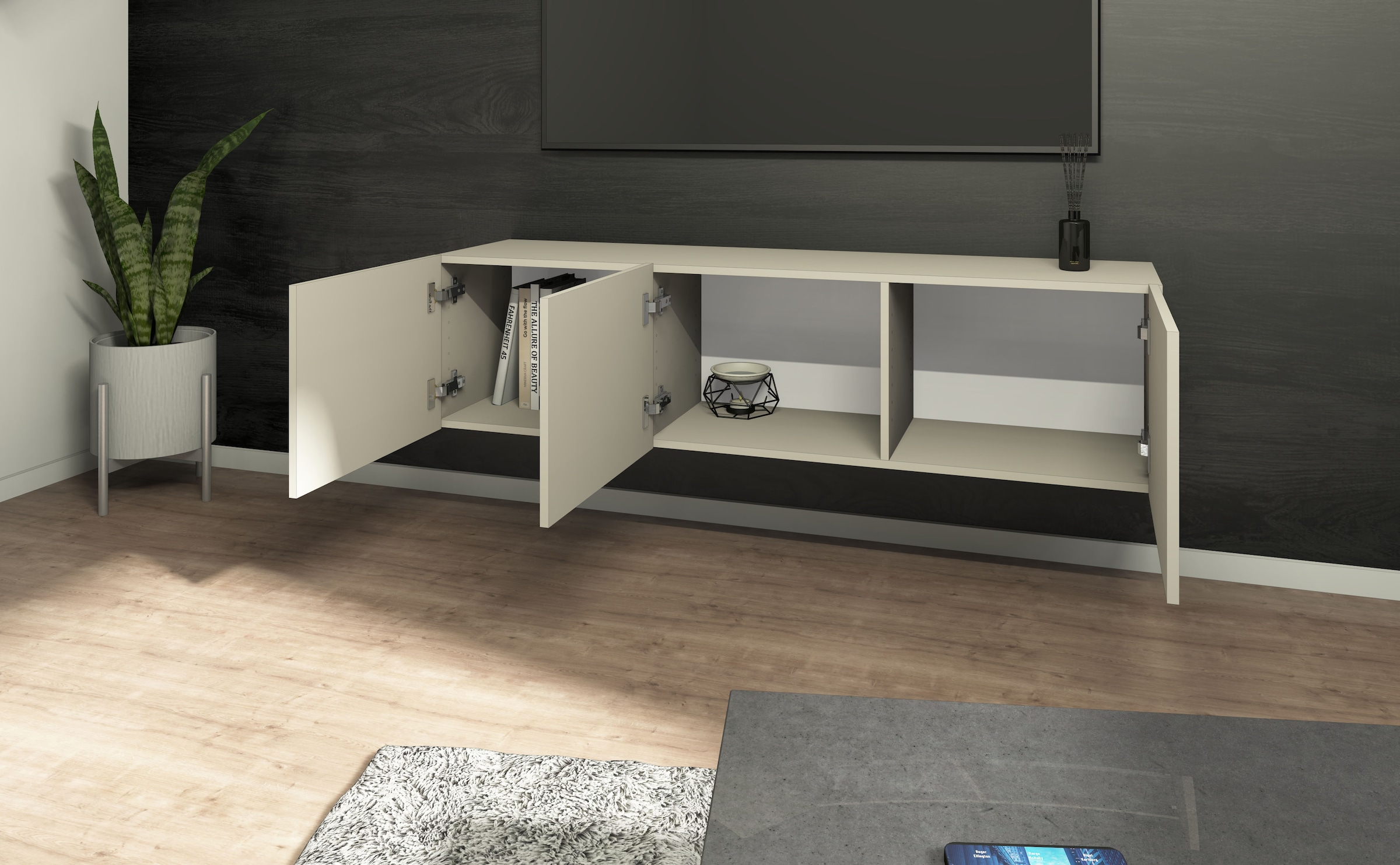 borchardt Möbel Lowboard »Sophia«, Breite 139 cm mit 3 Türen, stehend und hängend