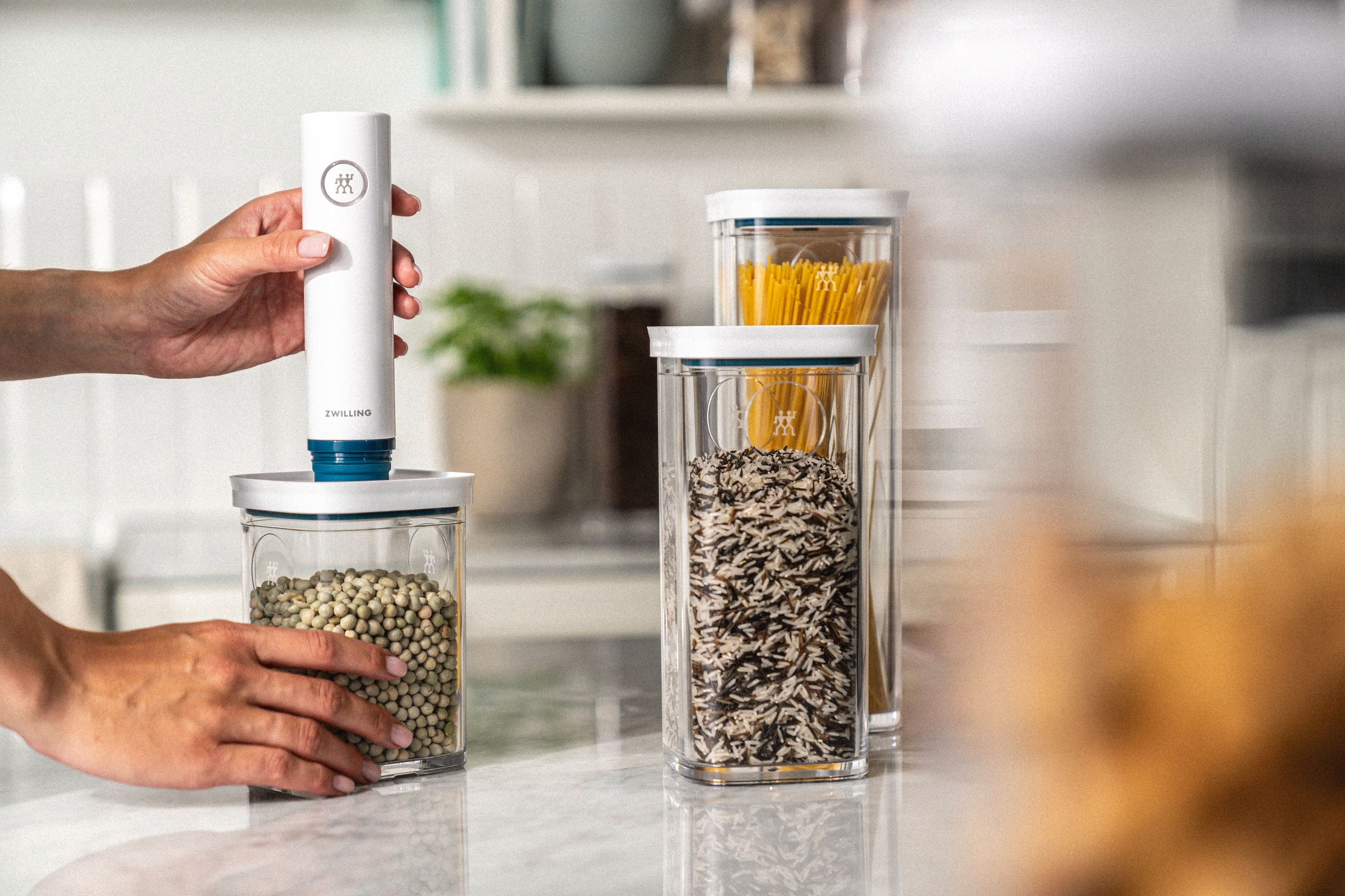 Zwilling Vakuumbehälter »FRESH & SAVE CUBE La Mer, Aufbewahrungssystem« Luftdichte & Vakuumierbare Aufbewahrung, Spülmaschinengeeignet