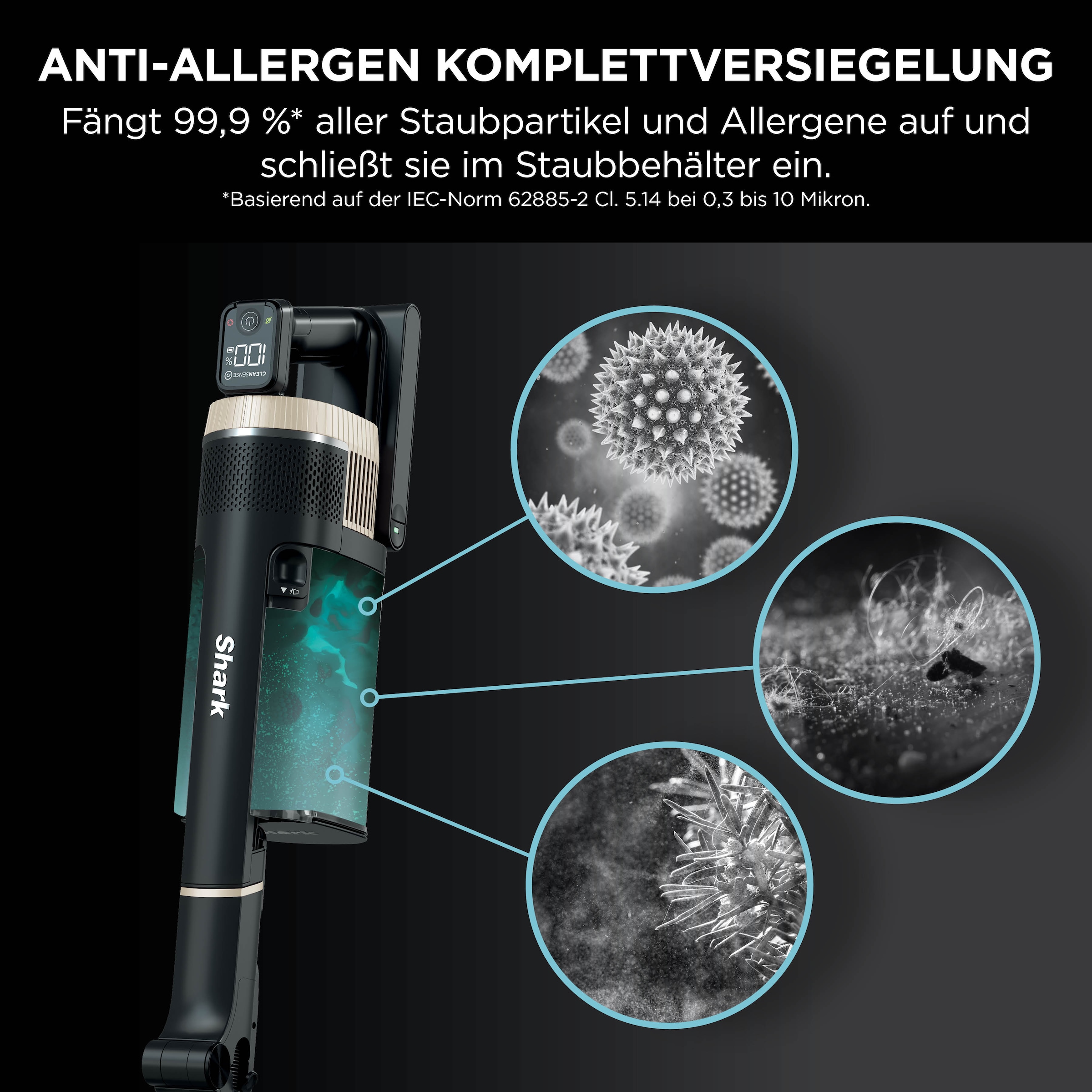 Shark Akku-Hand-und Stielstaubsauger »Shark Stratos Akku-Staubsauger [Einzelakku] IZ400EUT« - Mit Anti-Allergen Complete Seal