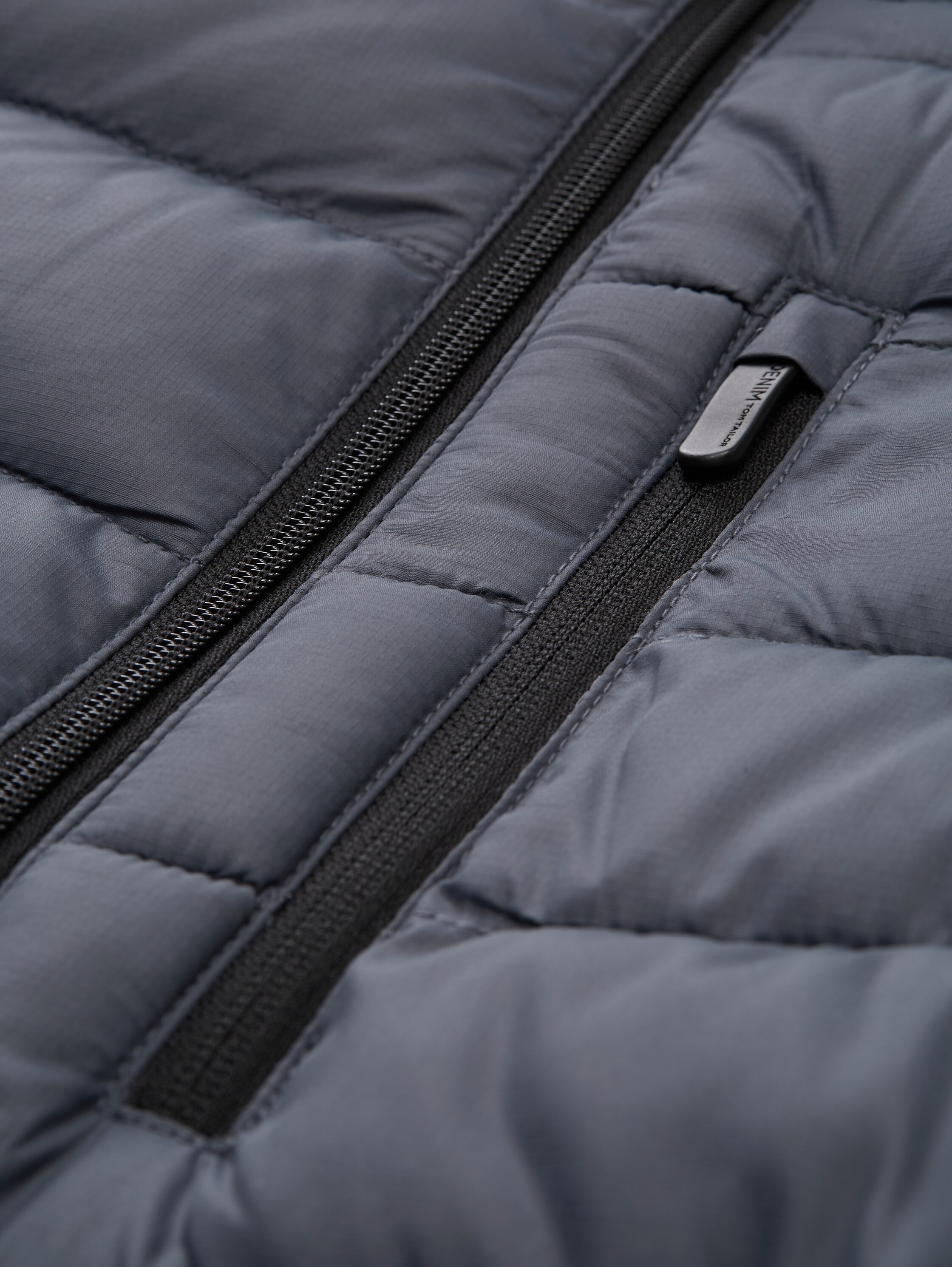 TOM TAILOR Denim Steppjacke ohne Kapuze mit Stehkragen