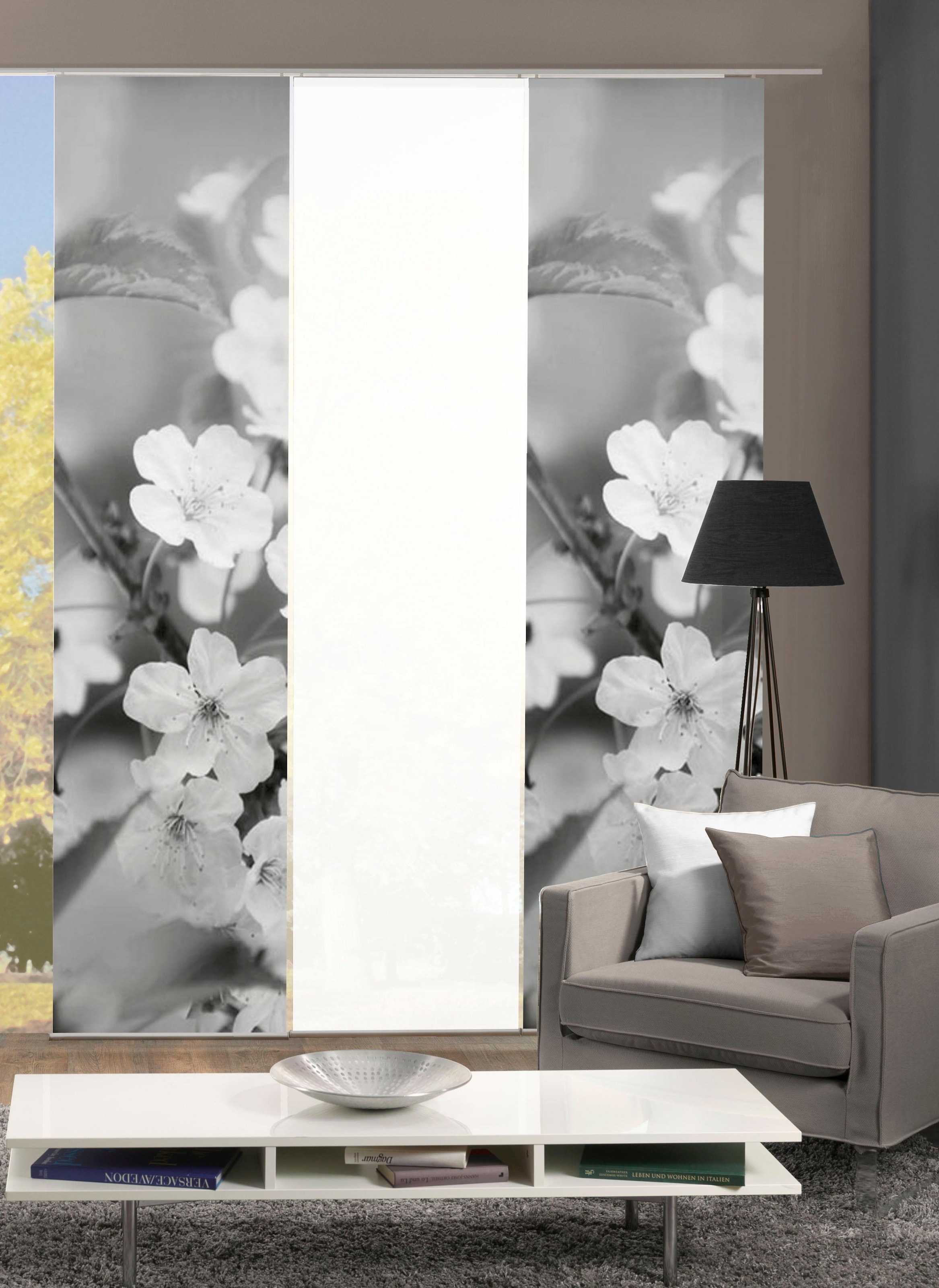 HOME WOHNIDEEN Schiebegardine »3ER SET NILA«, (3 St.), HxB: 245x60, Schiebevorhang 3er Set Digitaldruck