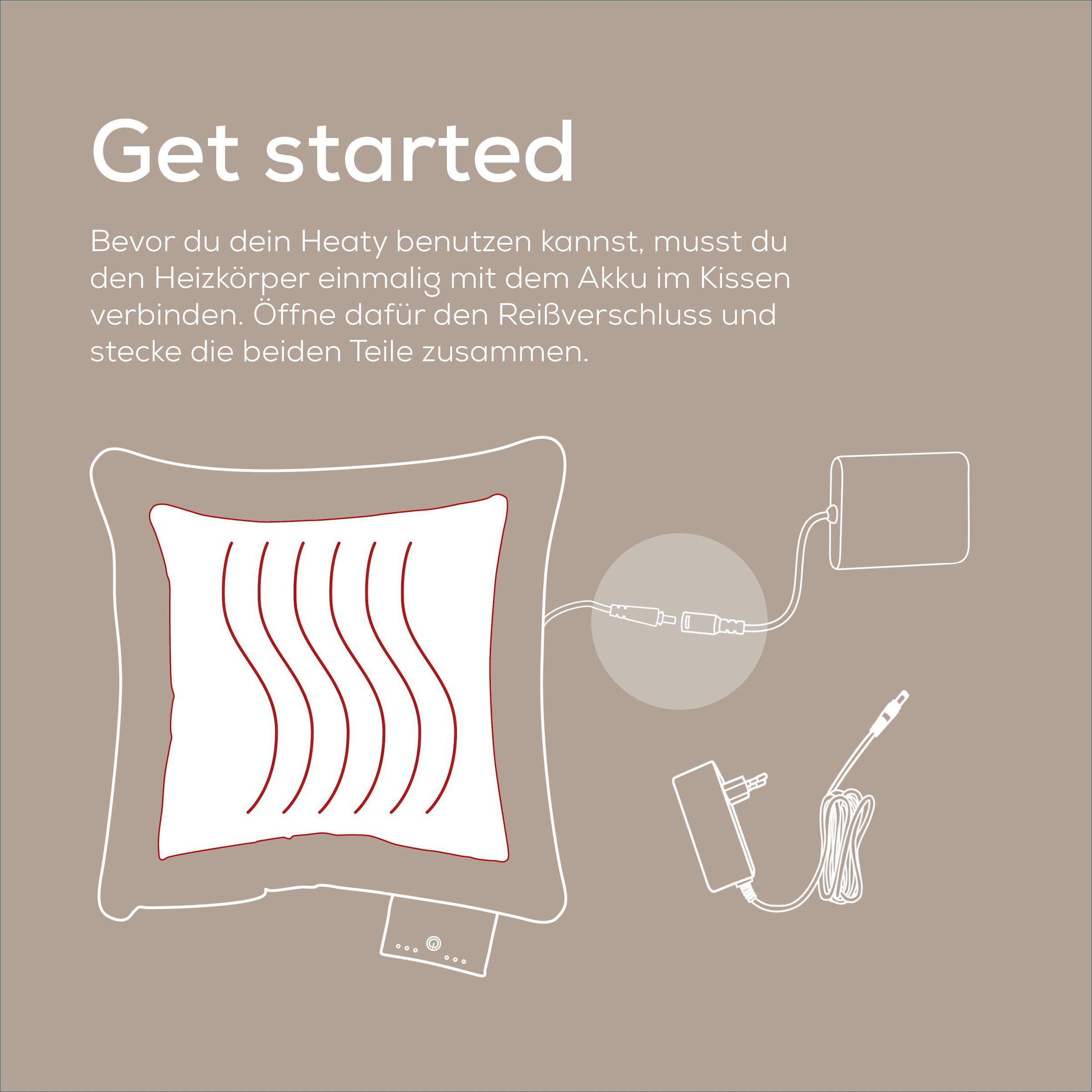 BEURER Heizkissen »HK 77 Heaty, kabellos« Stylisches Design mit modernem Cordstoff, 3 Temperaturstufen, 45x45 cm