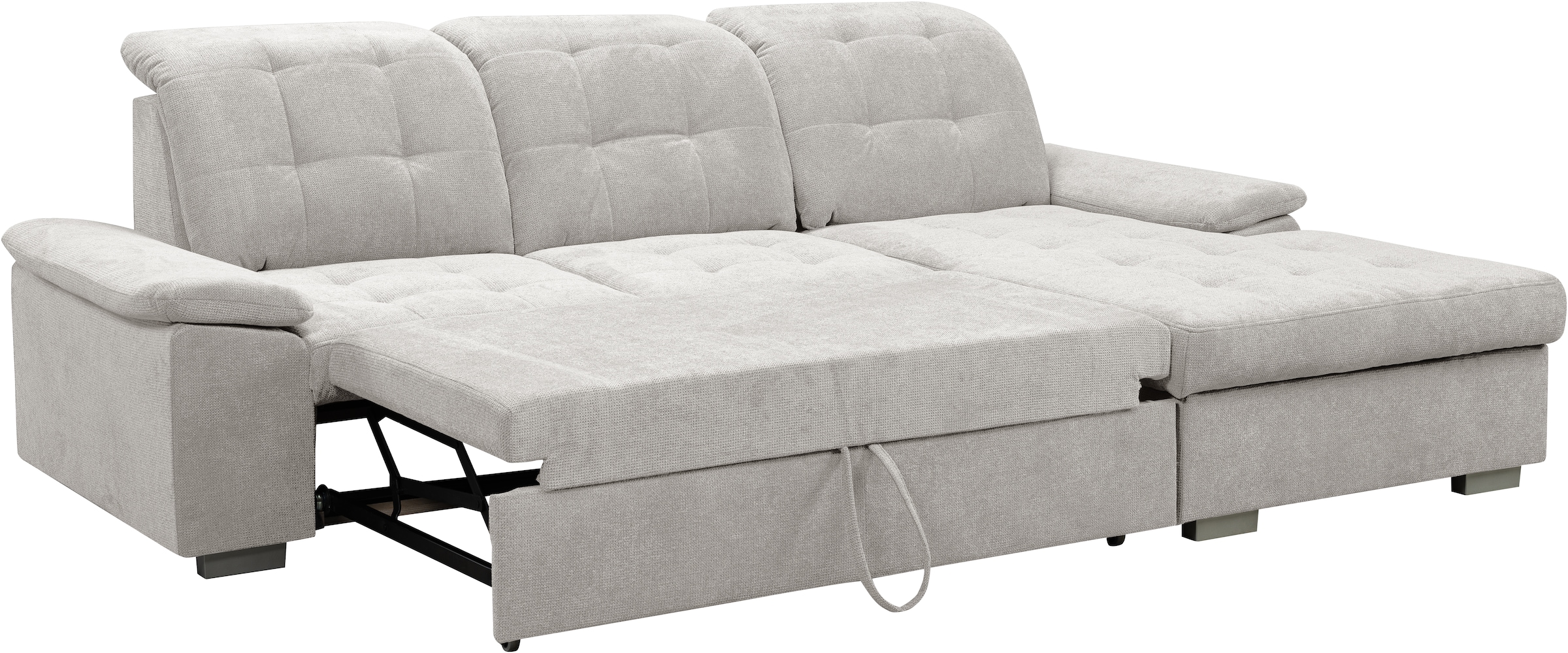 WERK2 Ecksofa Carmen, Sofa, Eckcouch mit Schlaffunktion, Bettkasten und Sitztiefenverstellung