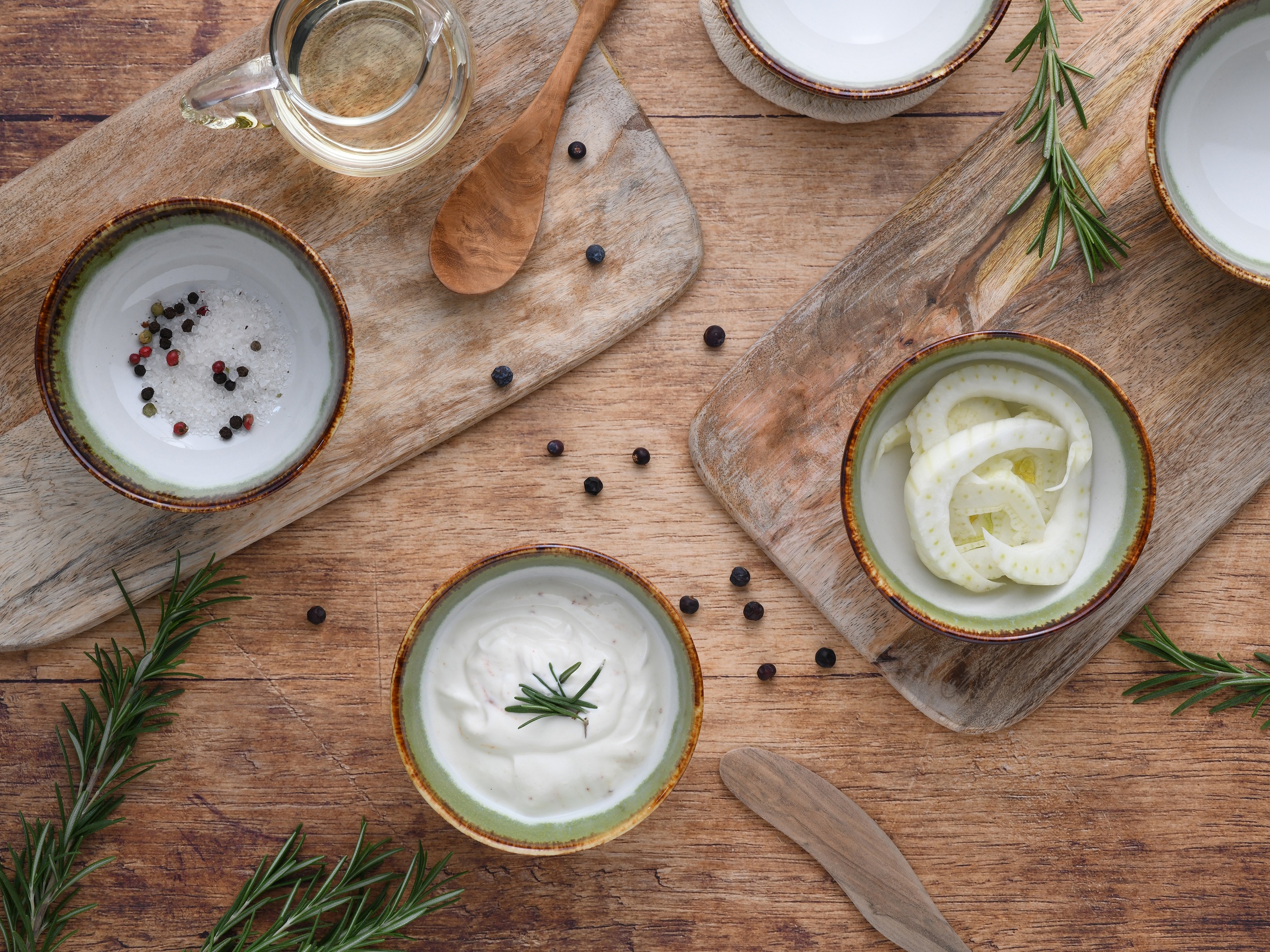 CreaTable Dipschale »Cascade, Schale 6-tlg«, 6 tlg., aus Steinzeug, Rekativglasur, Healthy Food