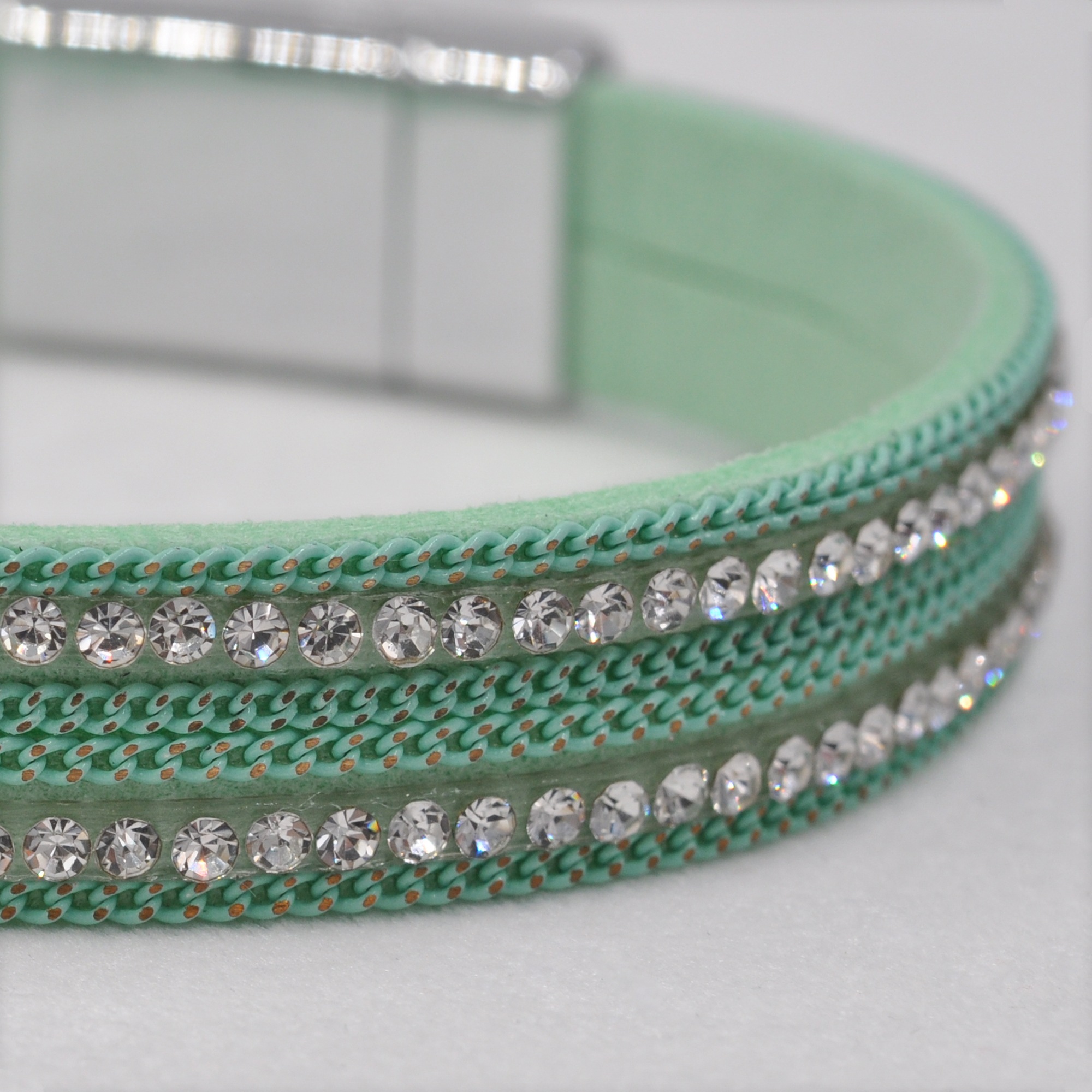 Steuer Armband »Velours Armband türkis mit Strass«
