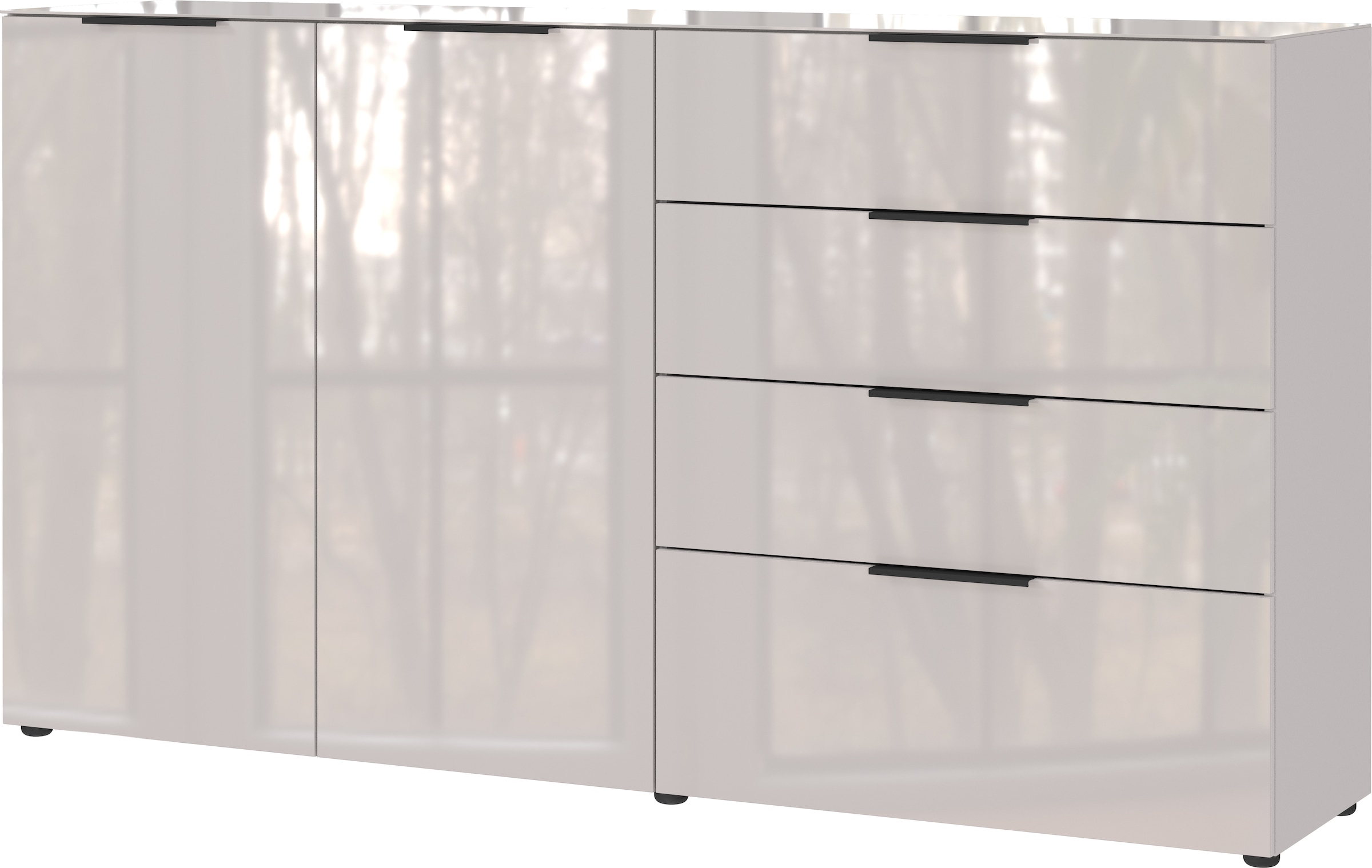 GERMANIA Sideboard »Oakland«, in 2 Breiten, Fronten und Oberboden mit Glasauflage