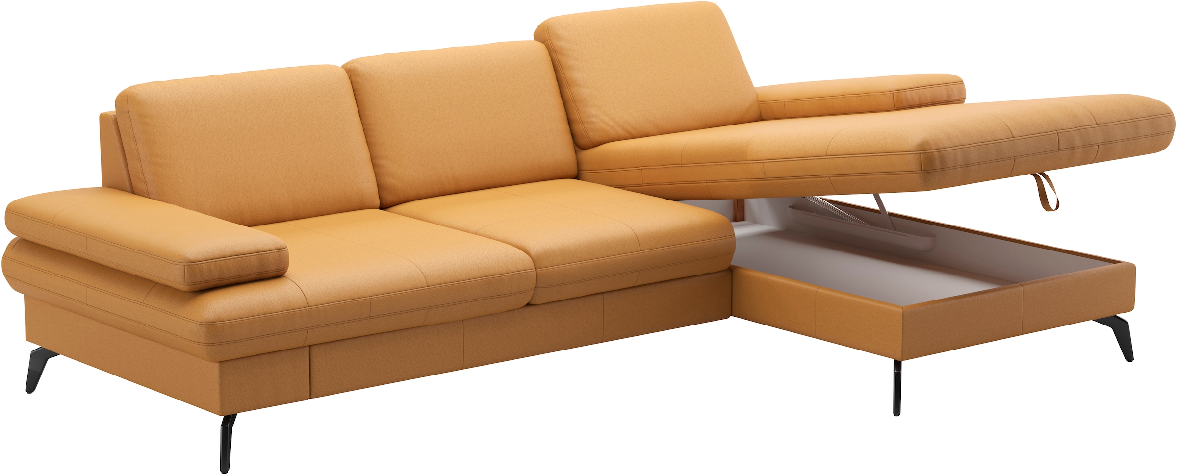 sit&more Ecksofa »Morris L-Form, inkl. Sitztiefenverstellung«, wahlweise mit Armteilverstellung, Bettfunktion & Bettkasten