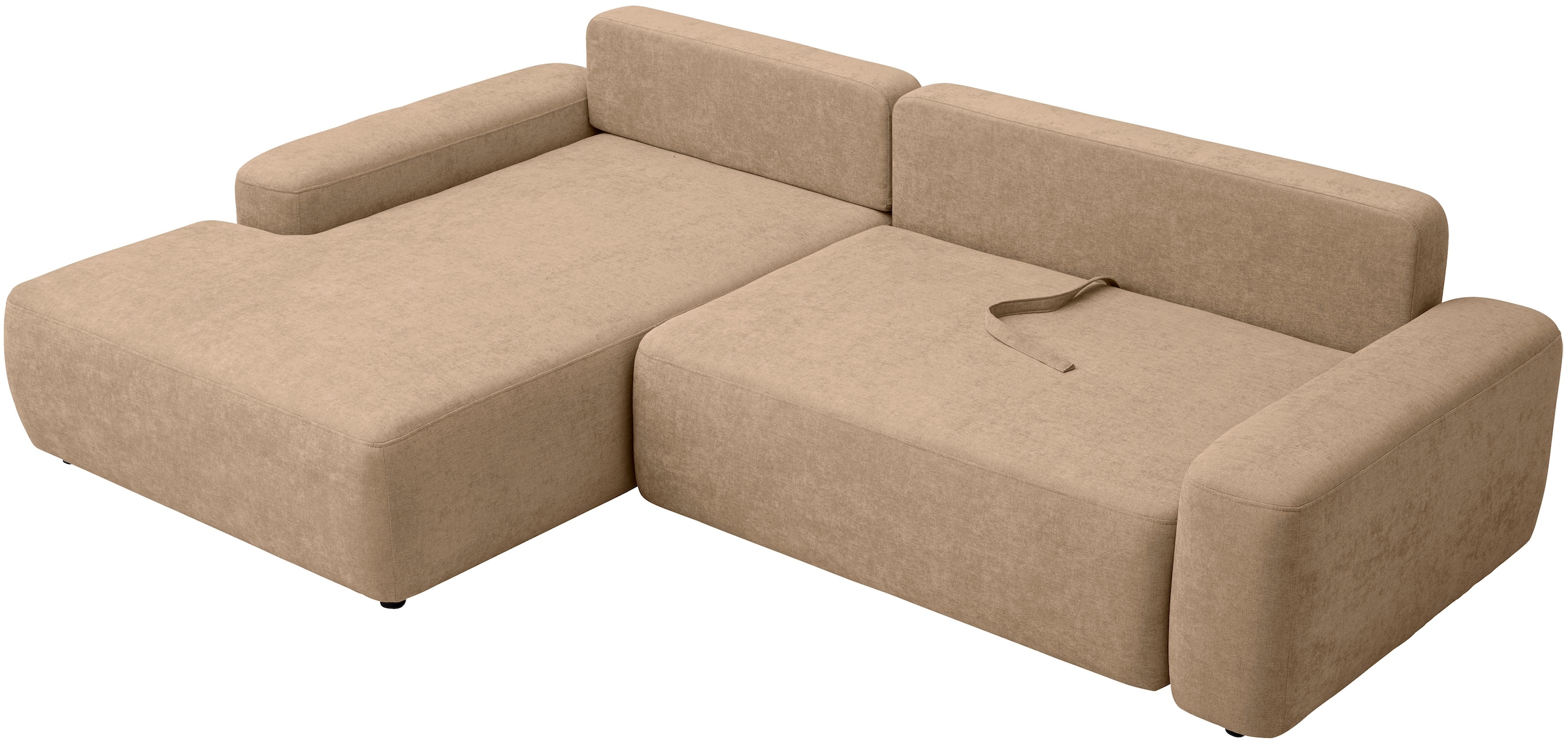 INOSIGN Ecksofa »TORGE (264cm), Schlafsofa in Cord, Samtvelours o Struktur fein, L-Form«, Schlaffunktion, Bettkasten, Liegefläche: 125/210 cm