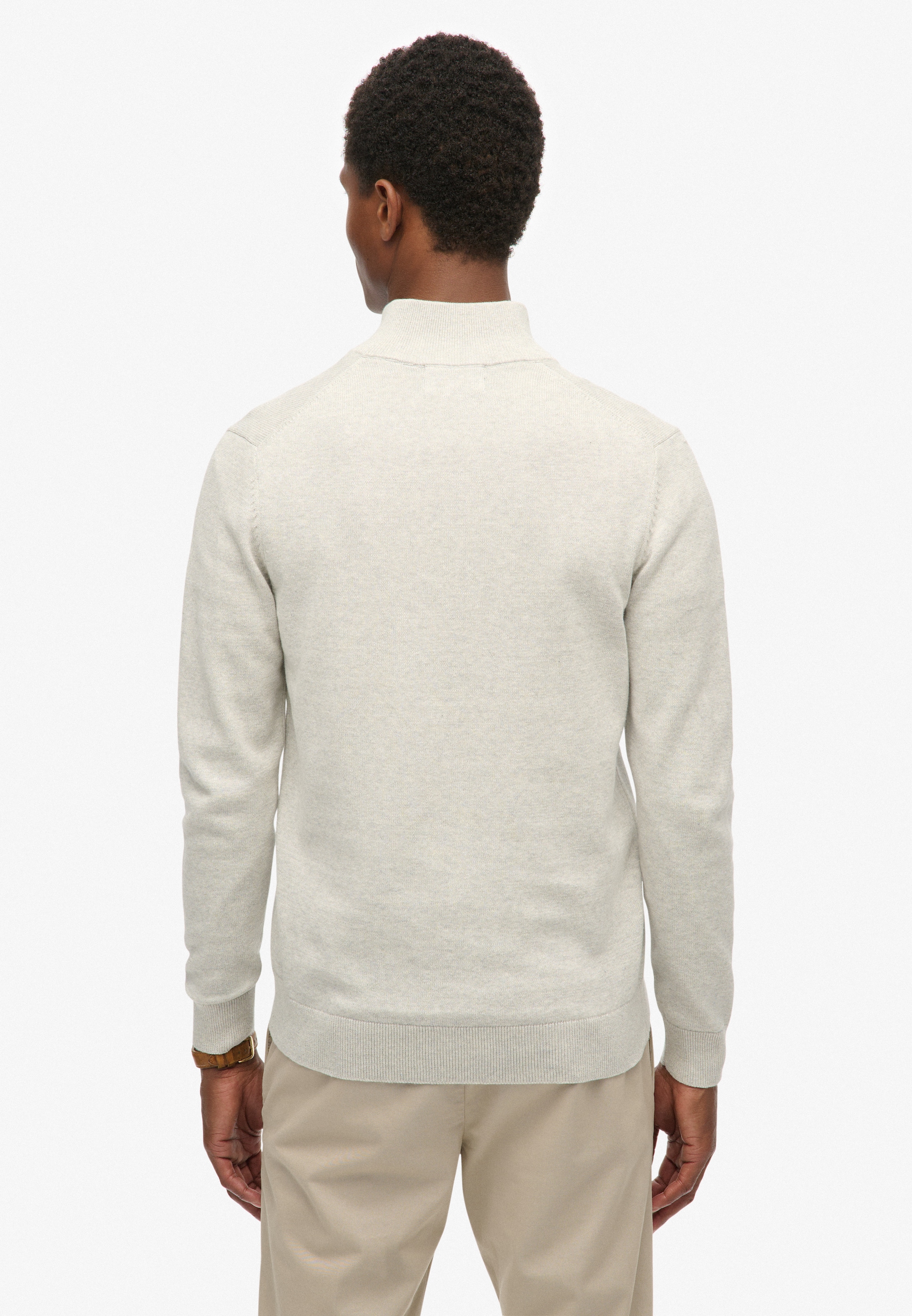 Superdry Troyer »ESSENTIALS COTTON HALF ZIP« aus Baumwolle, Slim Fit, hochschließender Kragen mit Reißverschluss