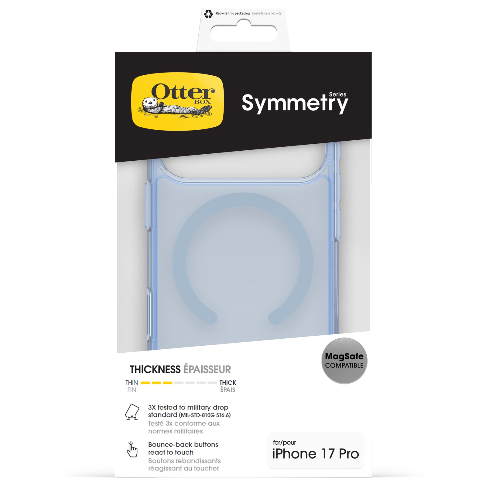 Otterbox Handyhülle »Symmetry Series Clear mit MagSafe für Apple iPhone 17 Pro« Apple iPhone 17 Pro Backcover, Schutzhülle, Handyschutzhülle, Case, Schutzcase, stoßfest
