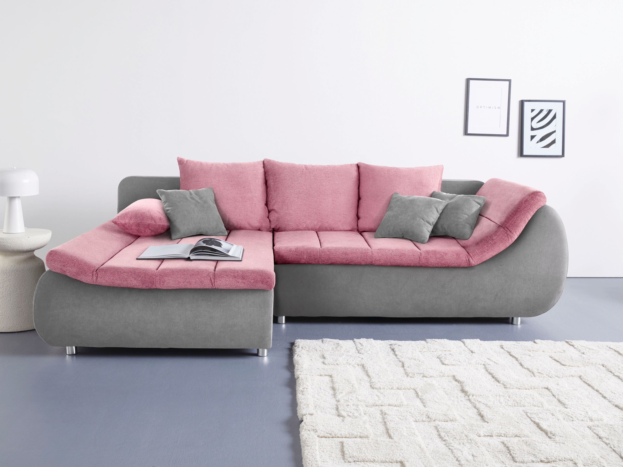 Home affaire Ecksofa »Imola, elegant und modern, aktuelle Steppung im Sitz, günstig online kaufen