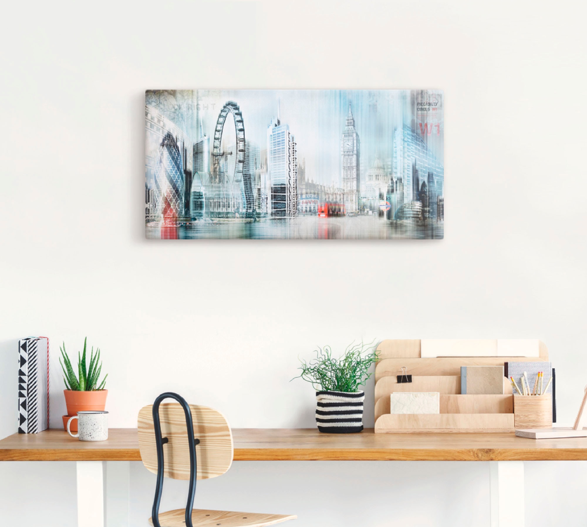 Artland Wandbild »London Skyline Collage II«, Gebäude, (1 St.), als Leinwandbild, Wandaufkleber oder Poster in versch. Größen