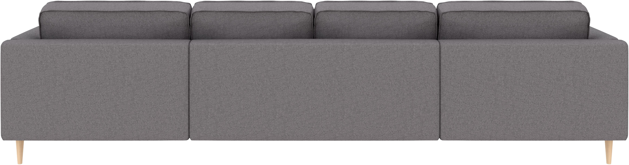 Home affaire Wohnlandschaft »Booster, whlw. mit Schlaffunktion & Bettkasten, Fuß Buche lackiert« Sofa in U-Form, Breite 305 cm, in Cord oder Struktur