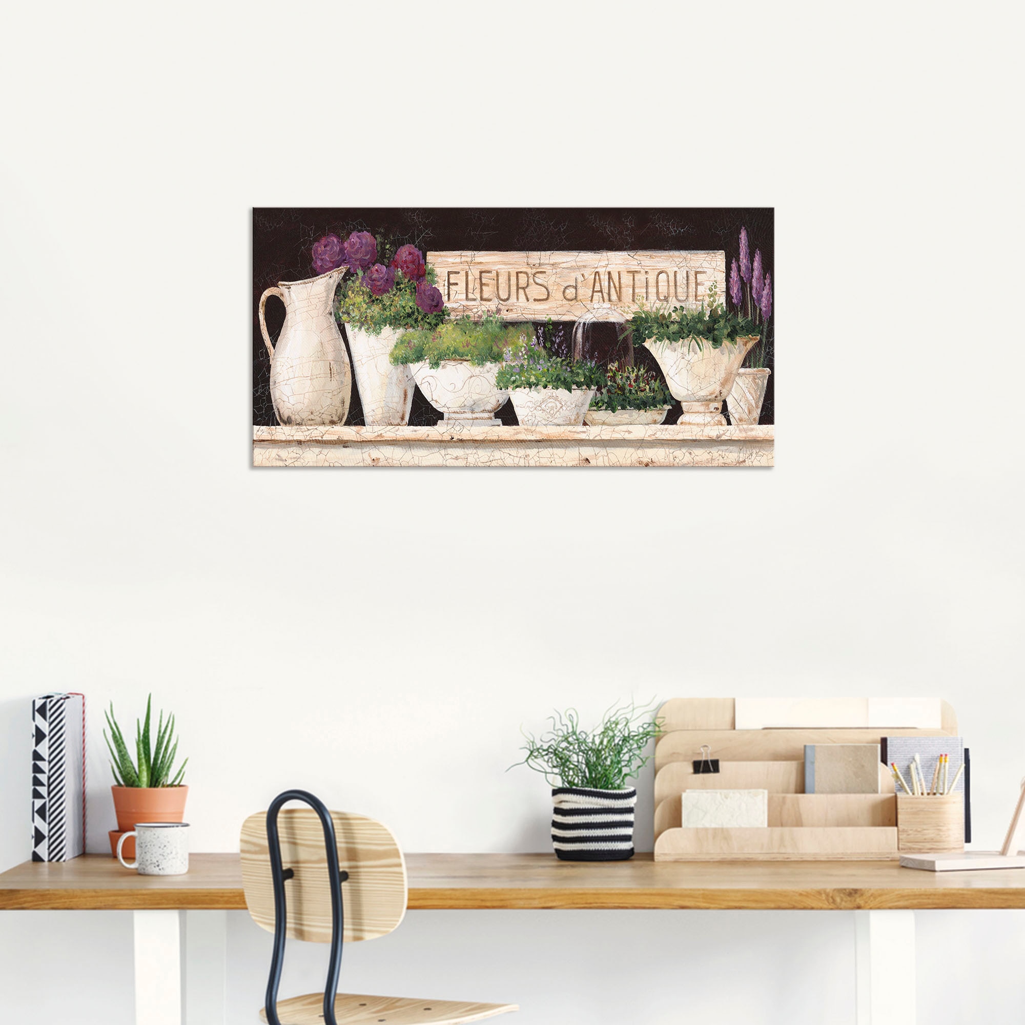 Artland Wandbild »Antike Blumen«, Vasen & Töpfe, (1 St.), als Alubild, Outdoorbild, Leinwandbild, Poster, Wandaufkleber
