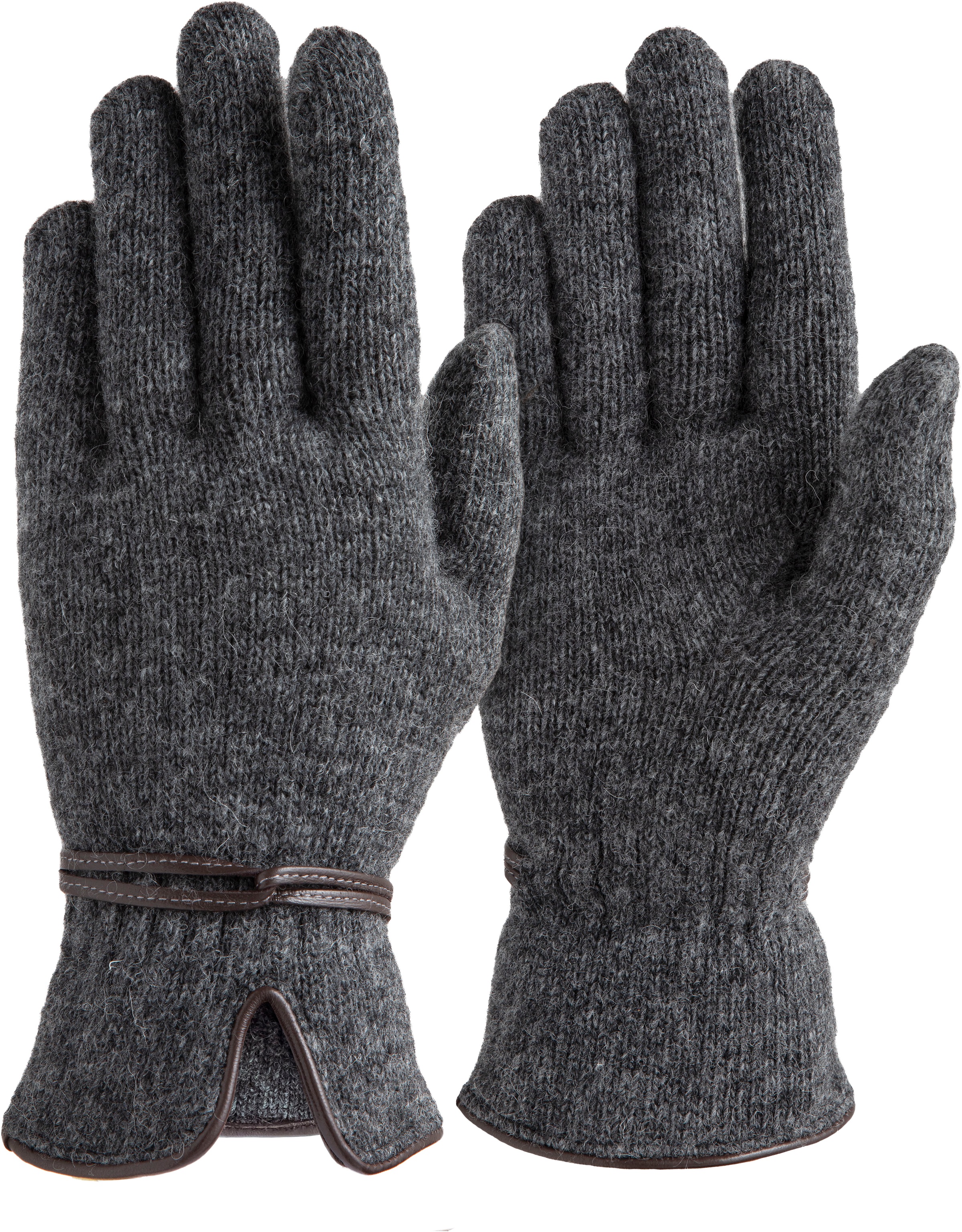 PEARLWOOD Strickhandschuhe elastischer Strickbund grau meliert