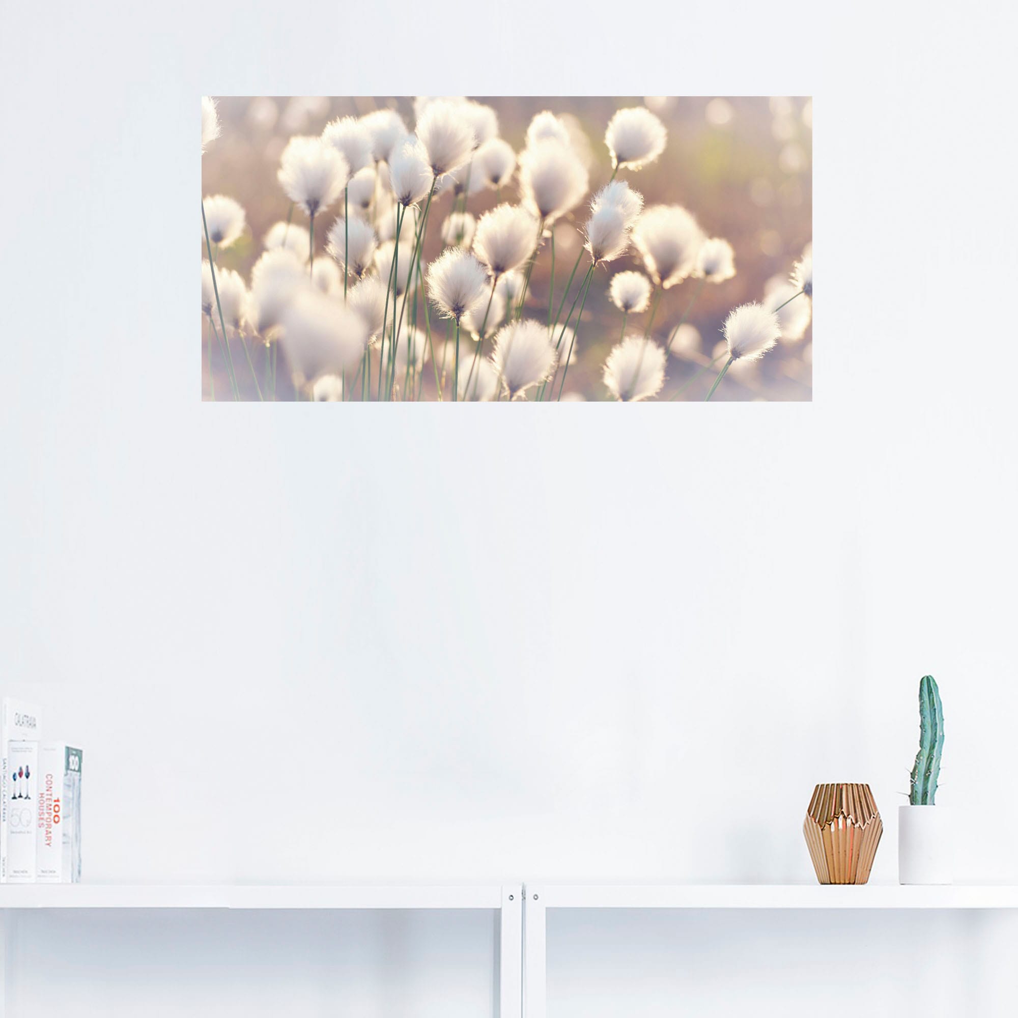 Artland Wandbild »Wollgraszauber im Moor«, Gräser, (1 St.), als Alubild, Outdoorbild, Leinwandbild, Poster, Wandaufkleber