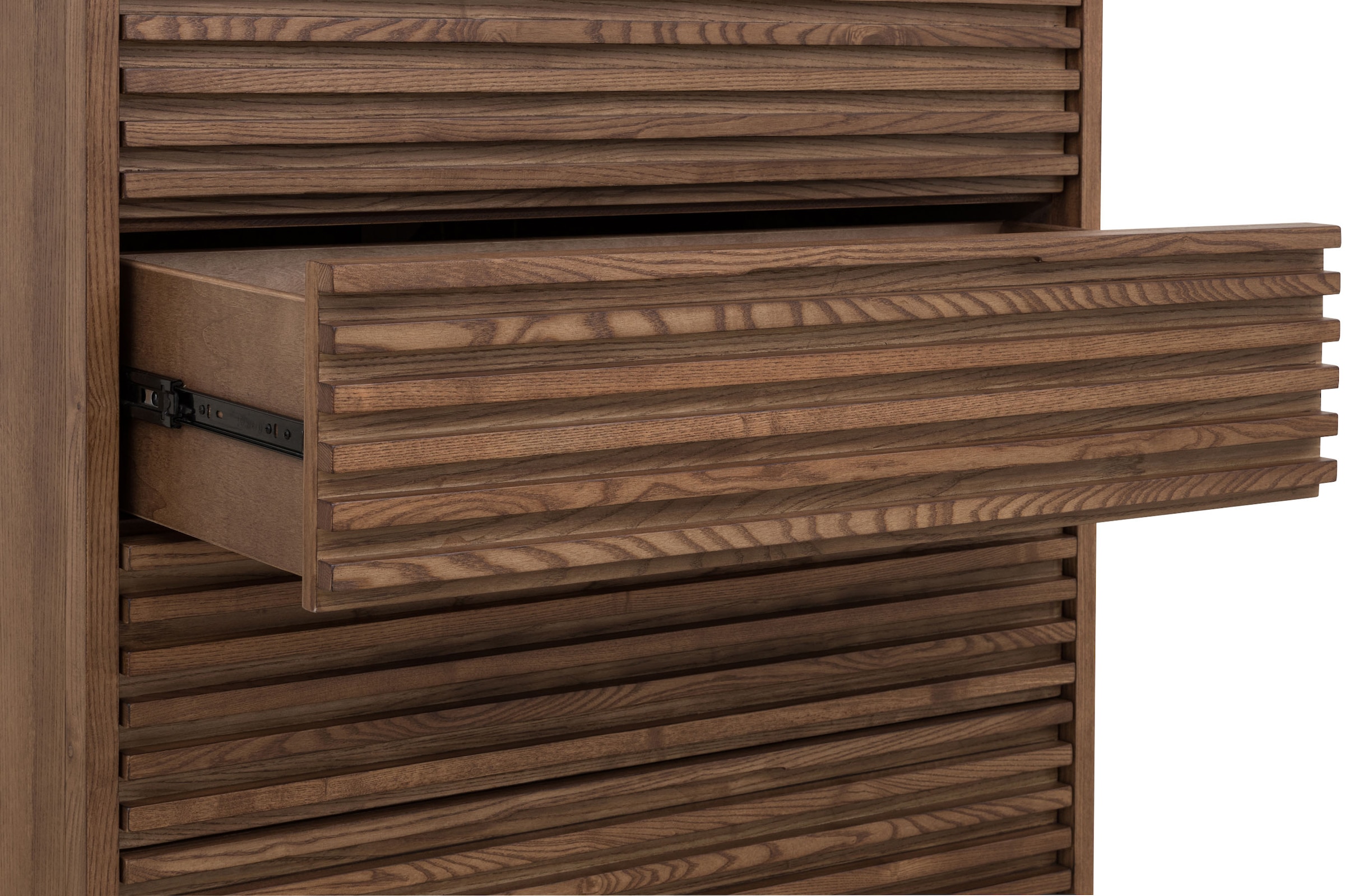 andas Highboard »Tanner Highboard aus Eschenholz mit fünf Schubladen«, (1 St.)