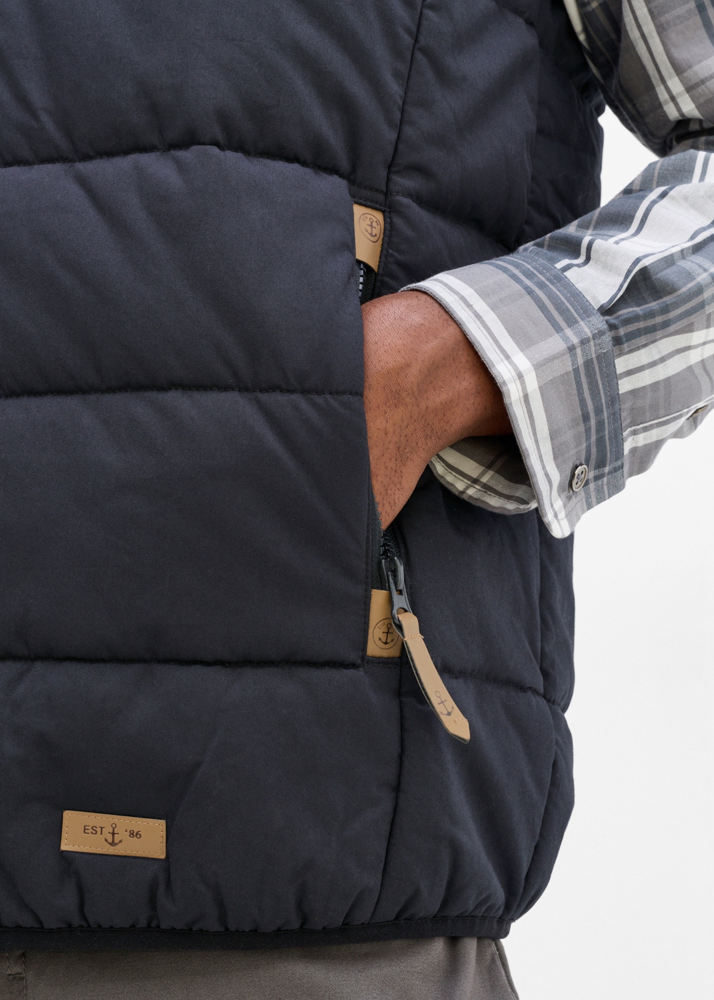 bonprix Steppweste im Casual-Stil, aus Baumwolle, Regular Fit, mit Stehkragen