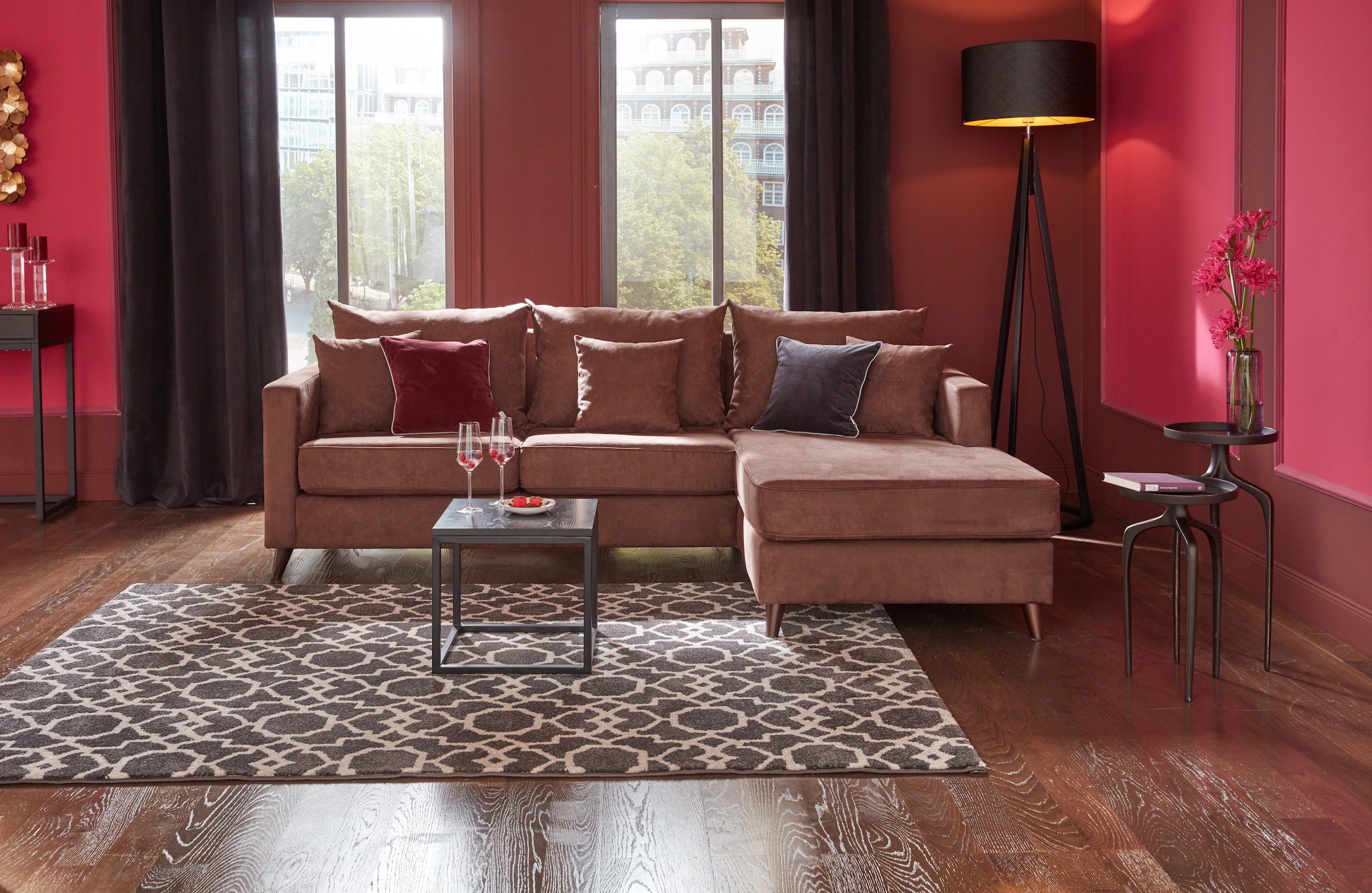 Home affaire Ecksofa »Renesse L-Form« lose Kissen, Keder an Sitzkissen günstig online kaufen